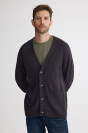 Cardigan tricot à manches longues – Homme && CHARBON MIXTE