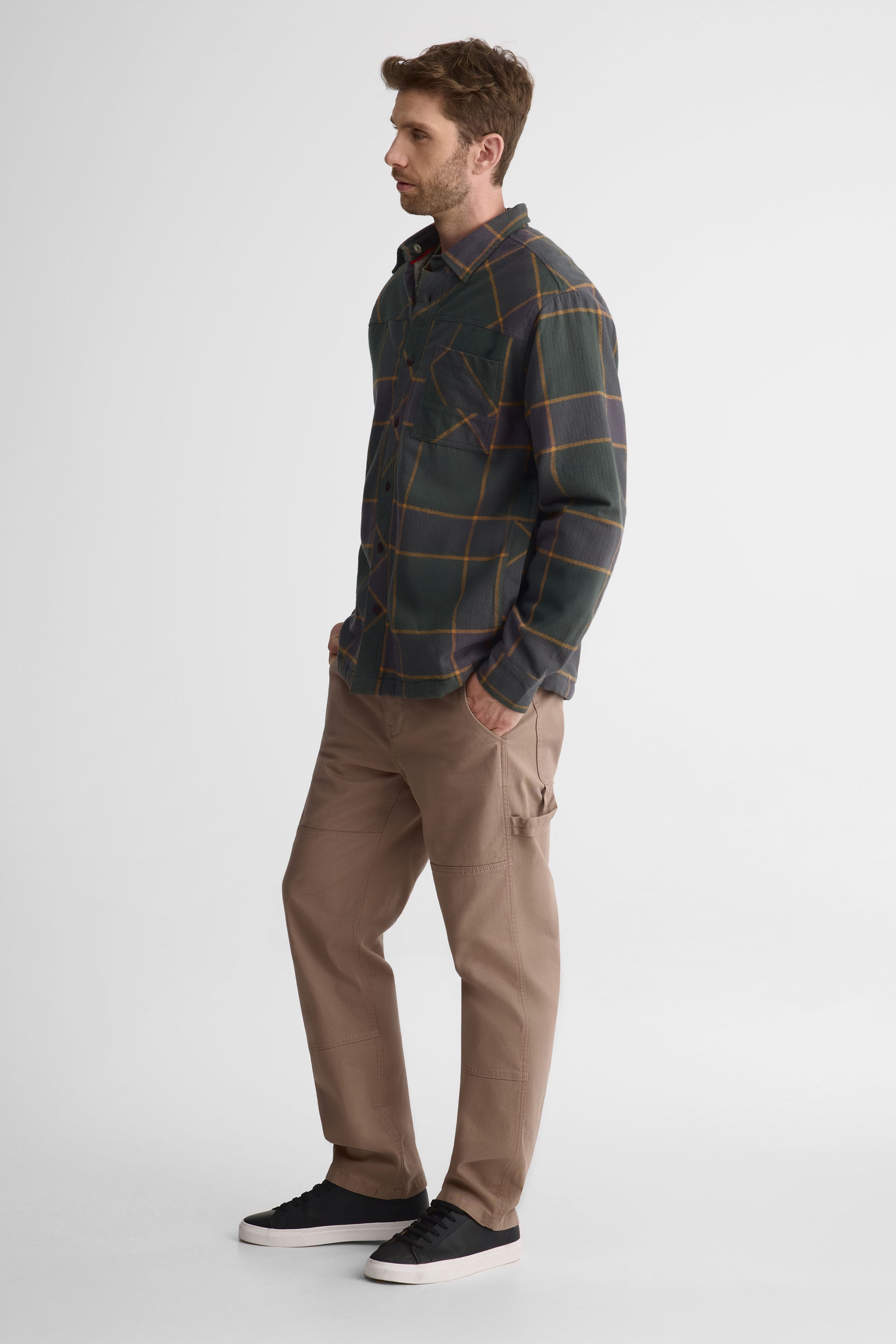Surchemise à carreaux en flanelle - Homme && GRIS MULTI