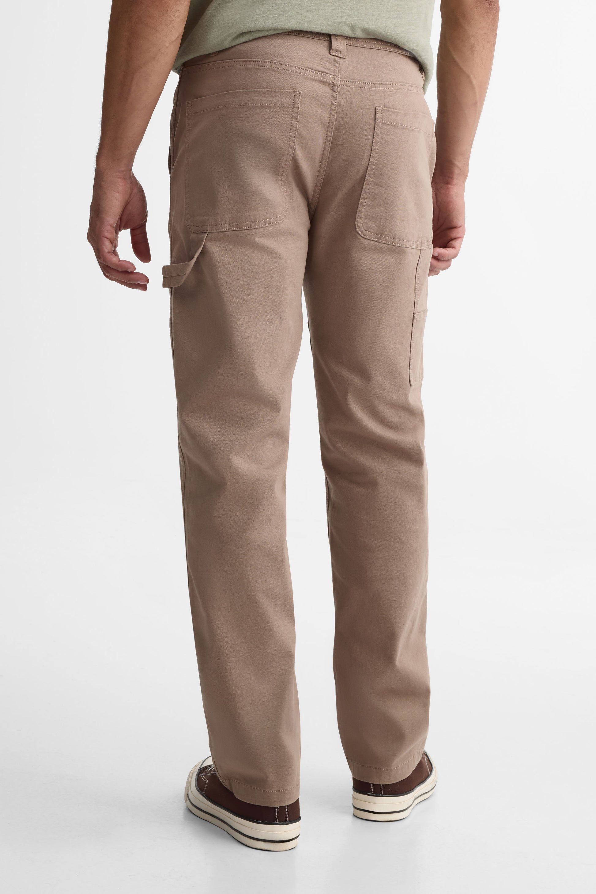 Pantalon Carpenter 5 poches en coton - Homme && TAUPE