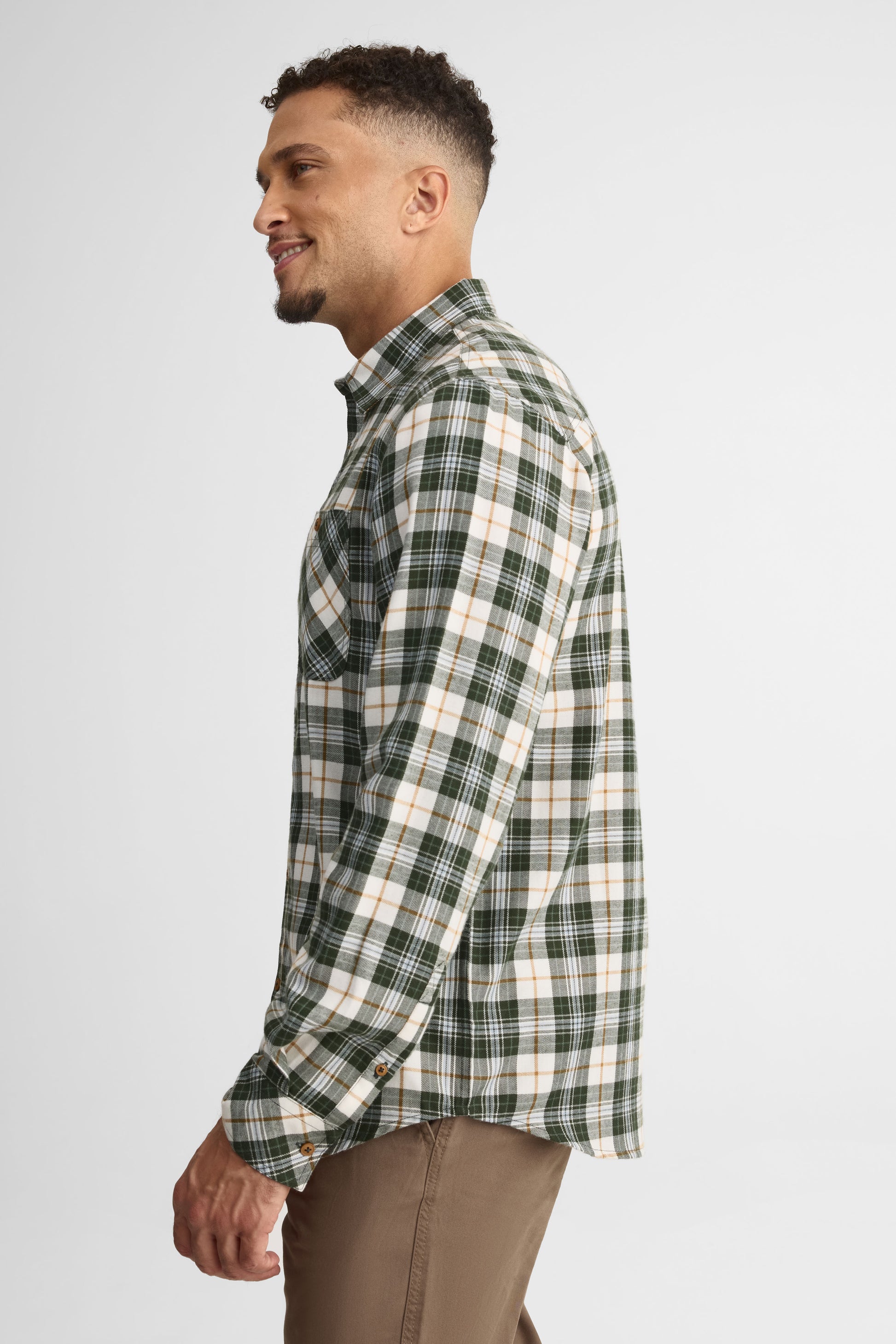 Chemise à carreaux, coupe régulière - Homme && VERT/MULTI