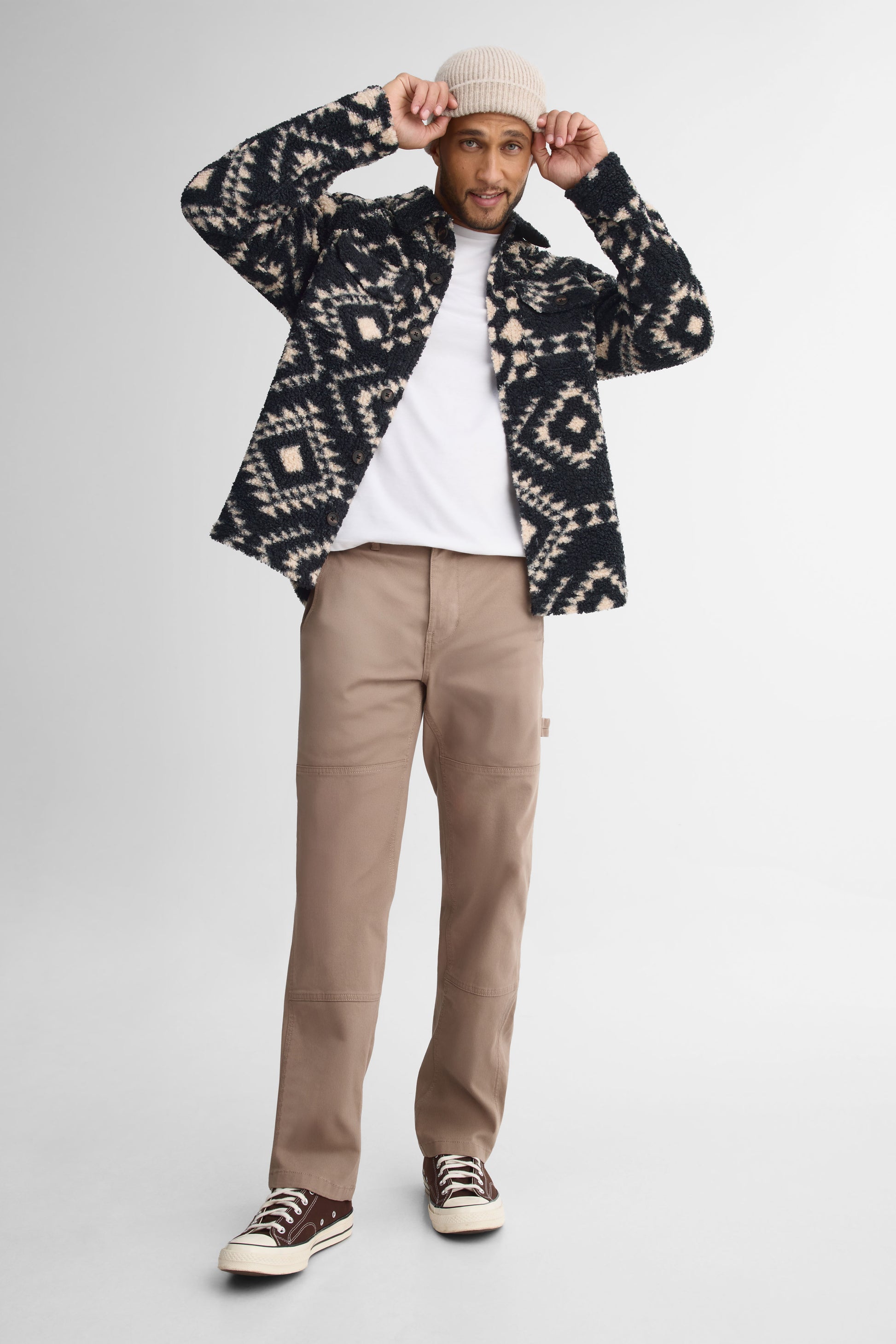 Chandail Sherpa à manches longues – Homme && NOIR/MULTI