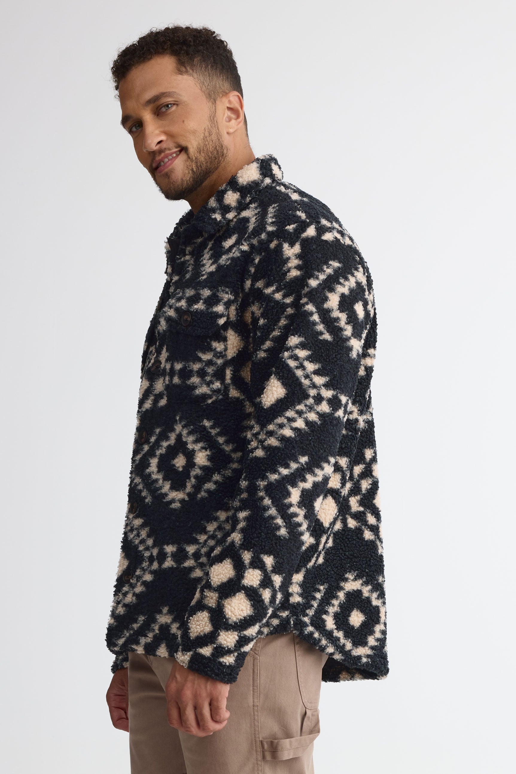 Chandail Sherpa à manches longues – Homme && NOIR/MULTI