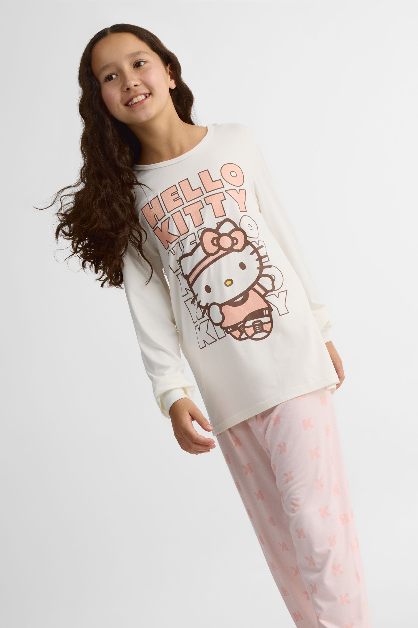 Ensemble pyjama 2 pièces Hello Kitty - Ado fille && BLANC CASSÉ/MULTI