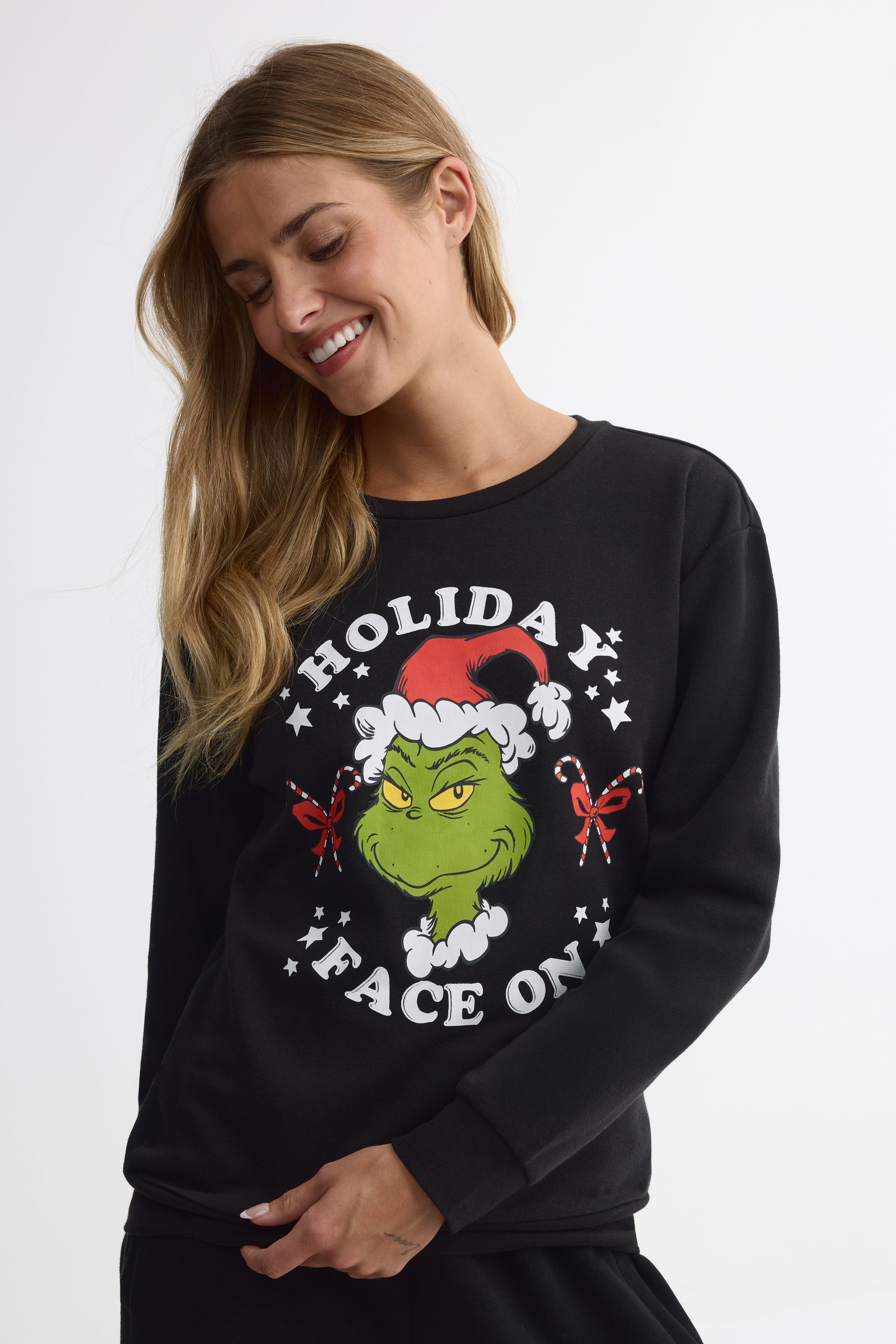 Chandail avec imprimé « The Grinch » – Jeune femme && NOIR