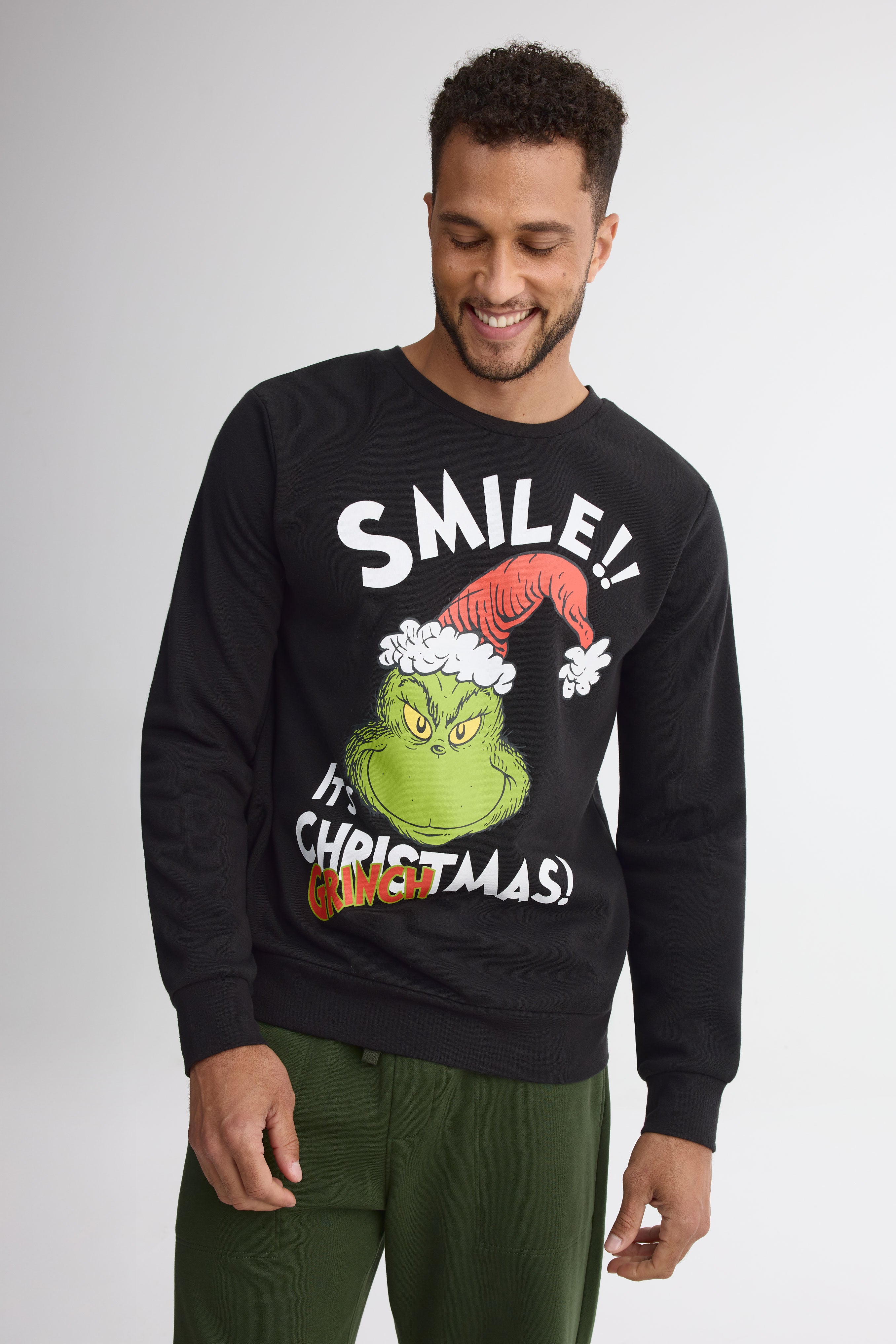 Chandail avec imprimé « The Grinch » – Homme && NOIR