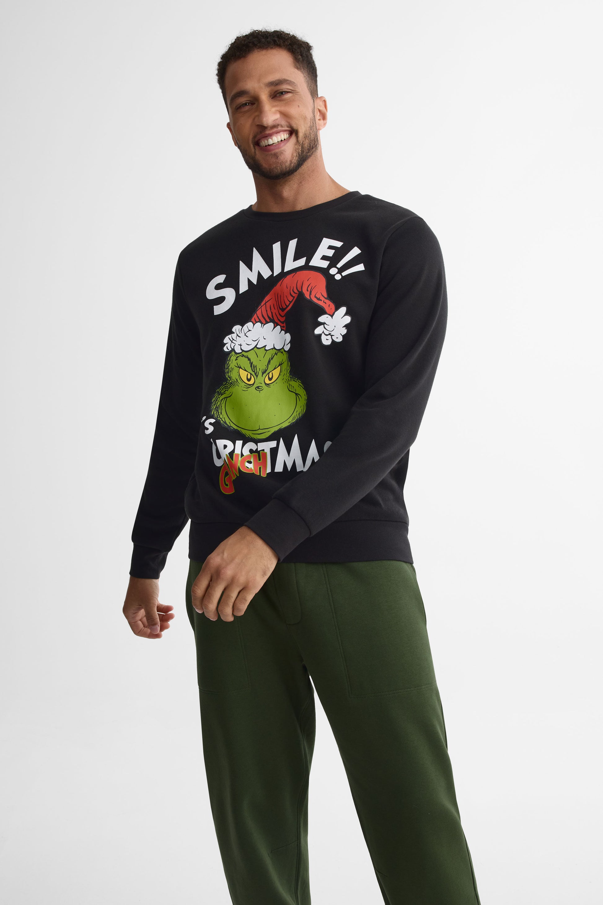 Chandail avec imprimé « The Grinch » – Homme && NOIR