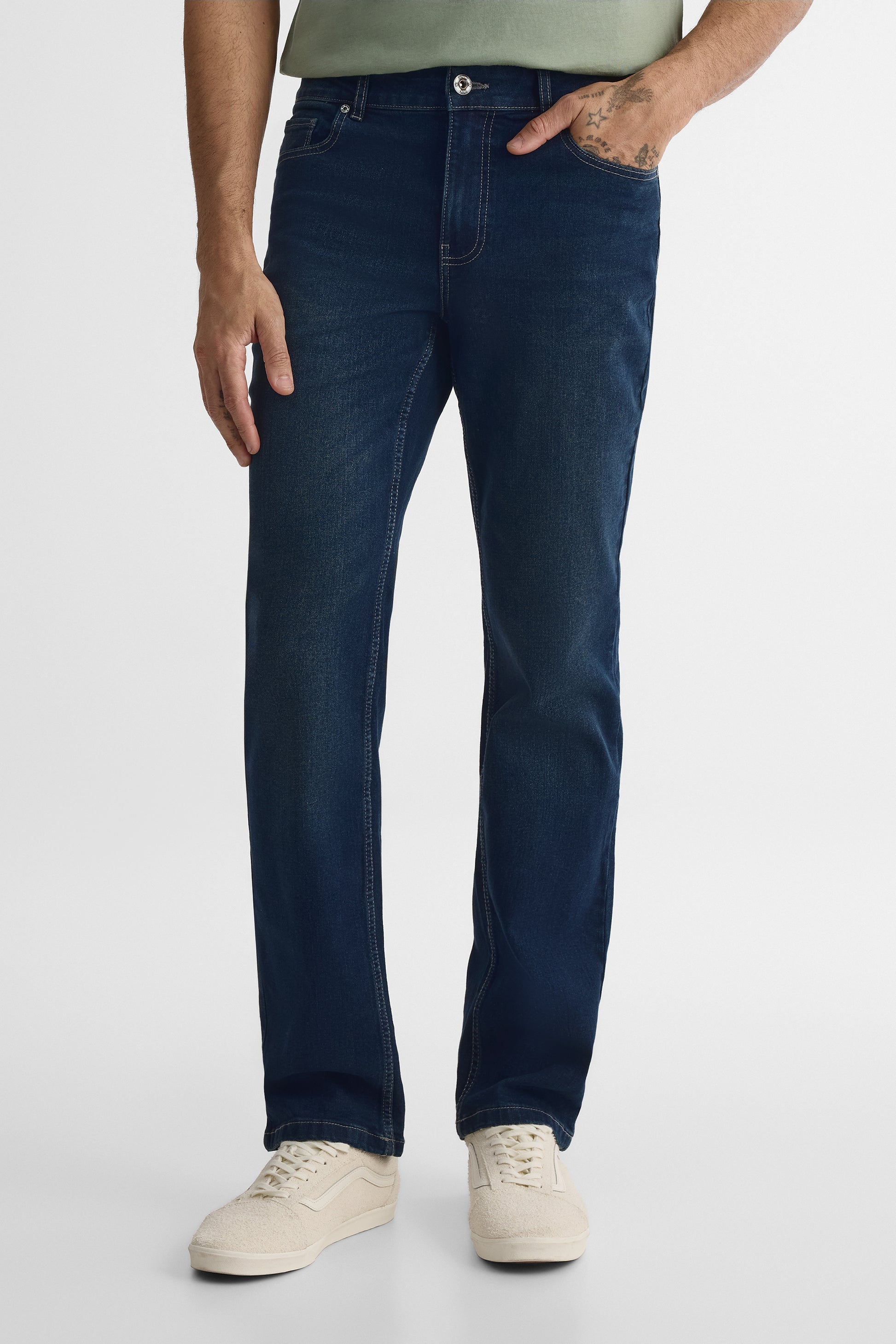 Jeans jambe droite 34'' - Homme && INDIGO