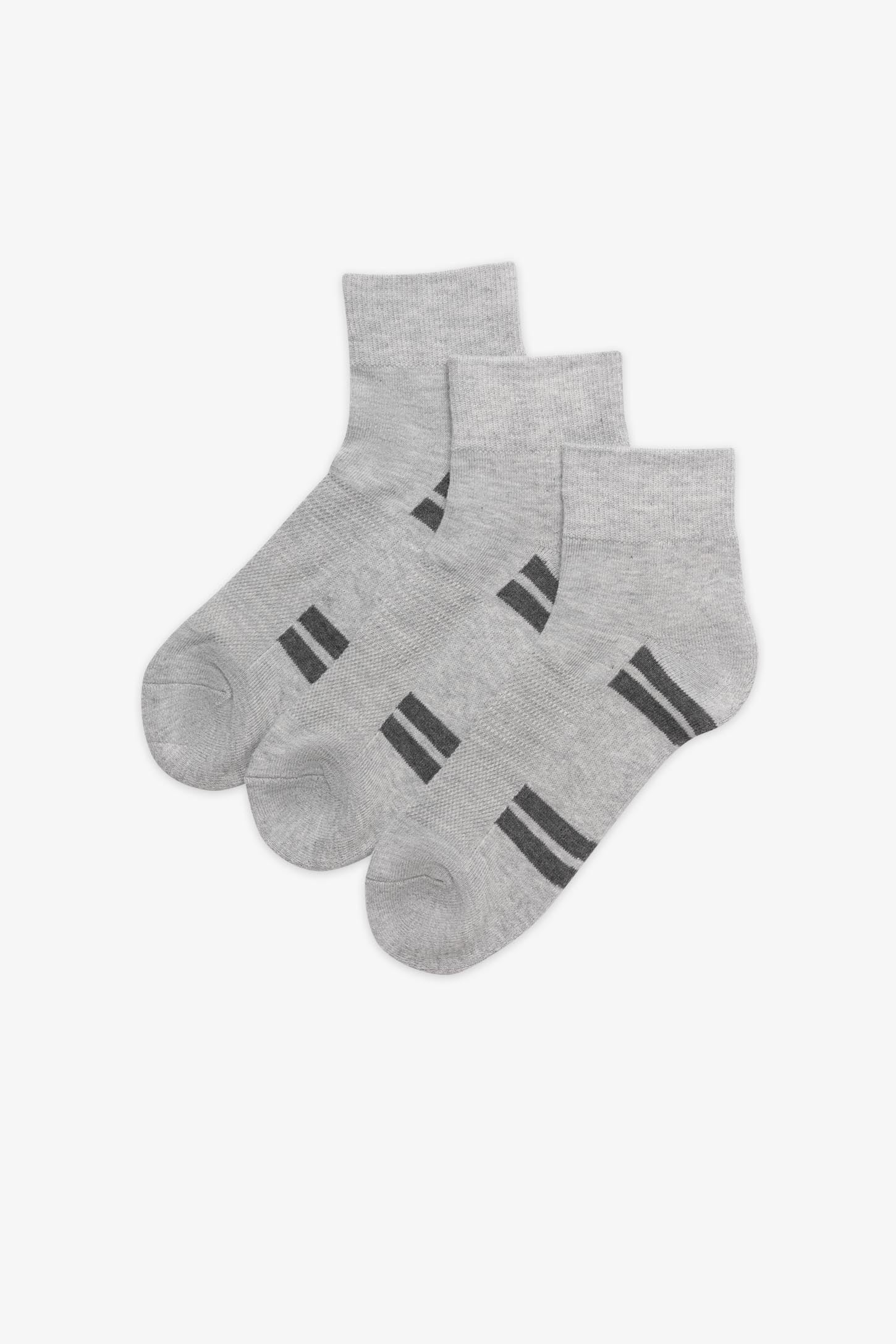 Chaussettes hautes à la cheville - Femme && MIX GRIS CLAIR