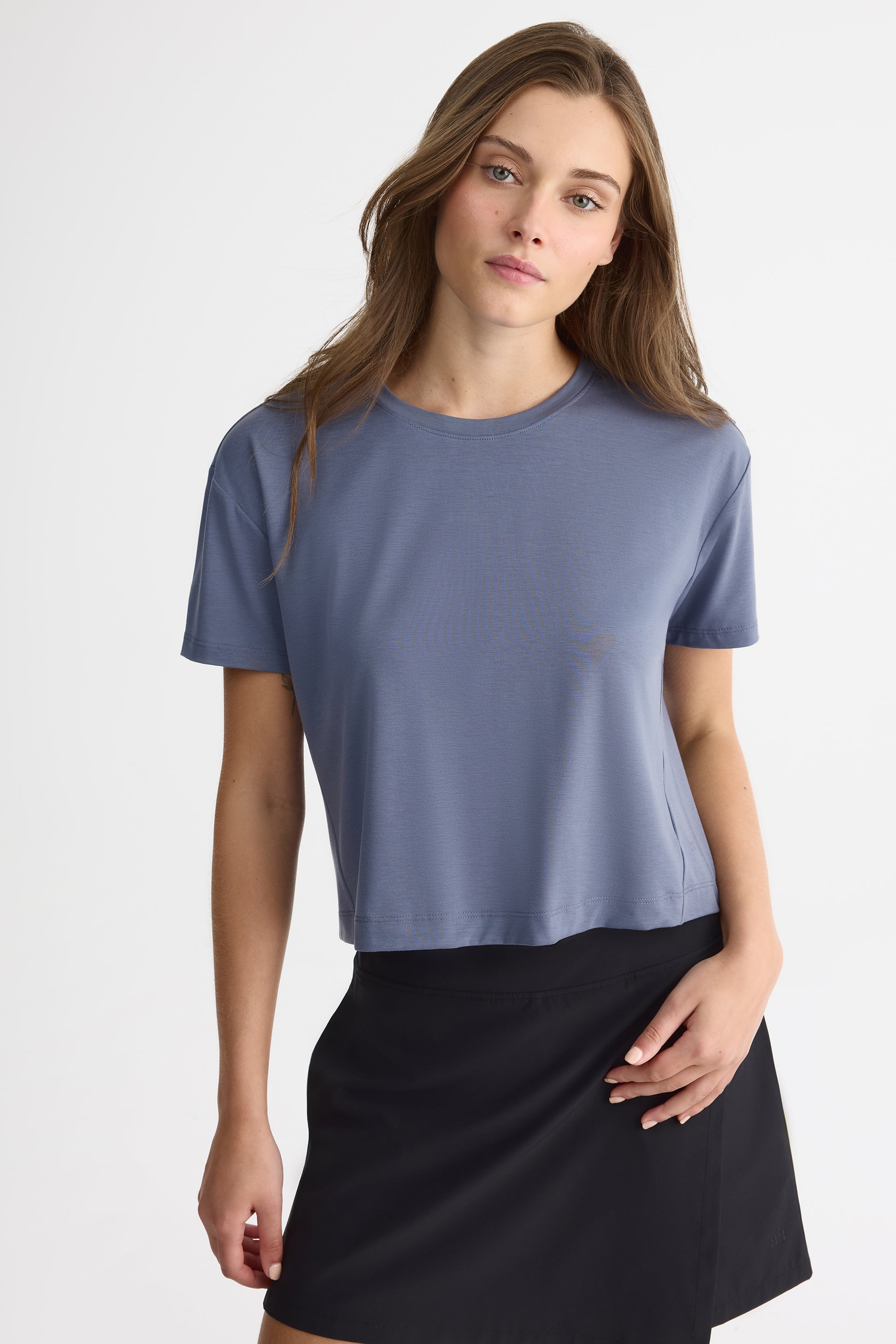 Camisole ajustée hi-low en Tencel - Femme && GRIS