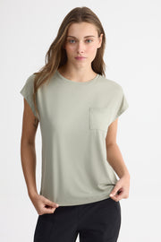 T-shirt col rond - Femme && VERT