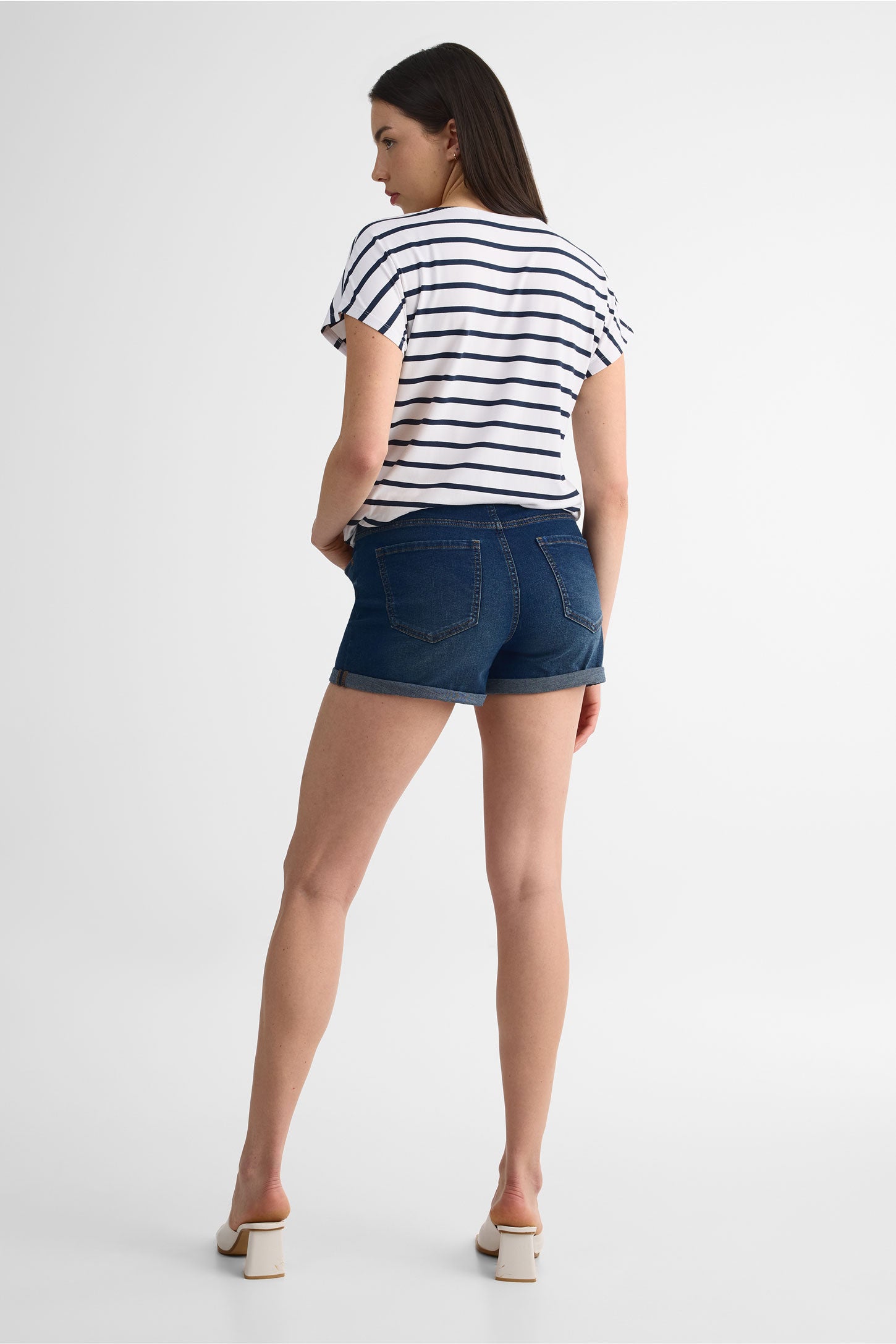 Short en denim 5 poches - Femme && DENIM FONCE