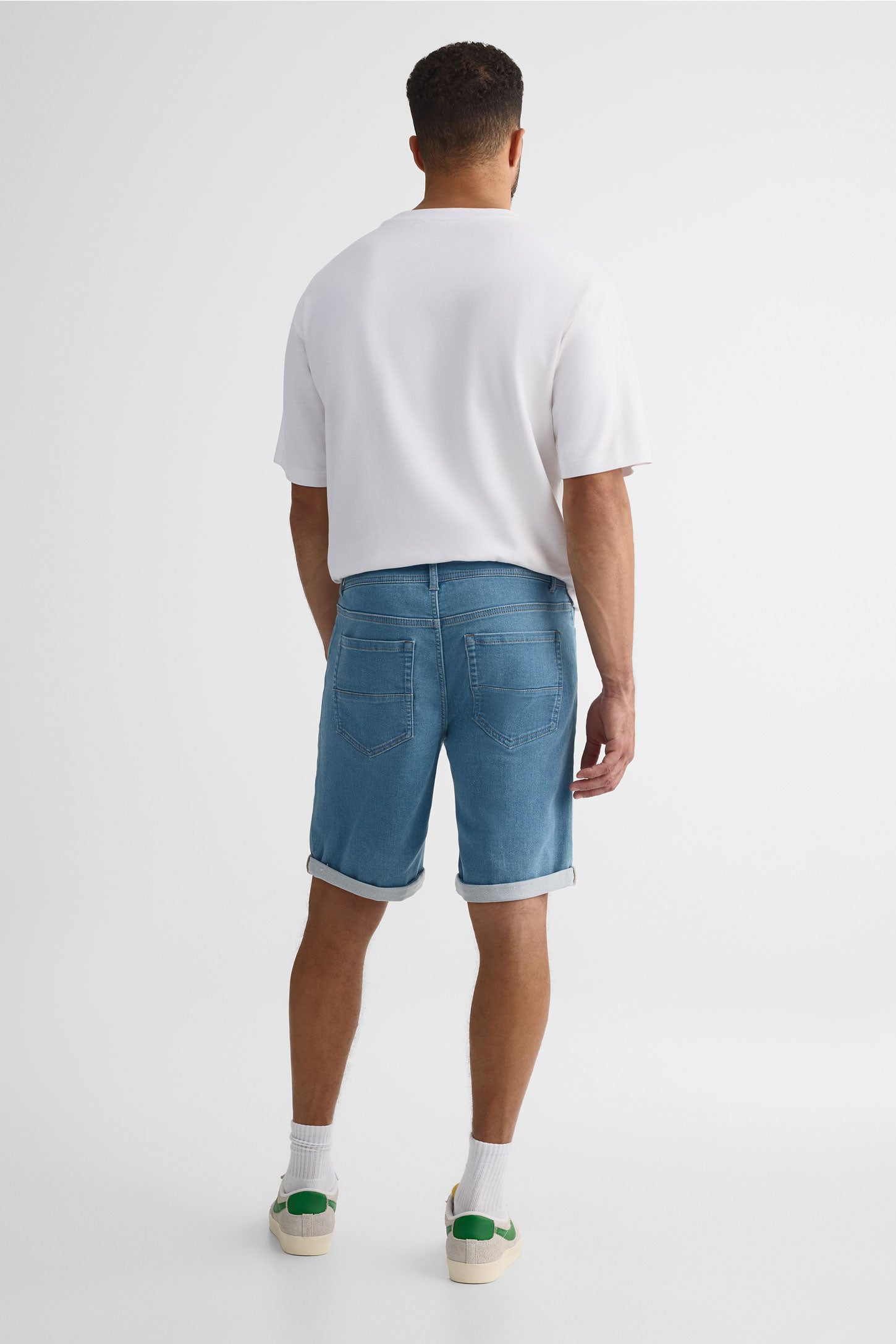 Short denim 5 poches coupe régulière - Homme && DENIM PALE
