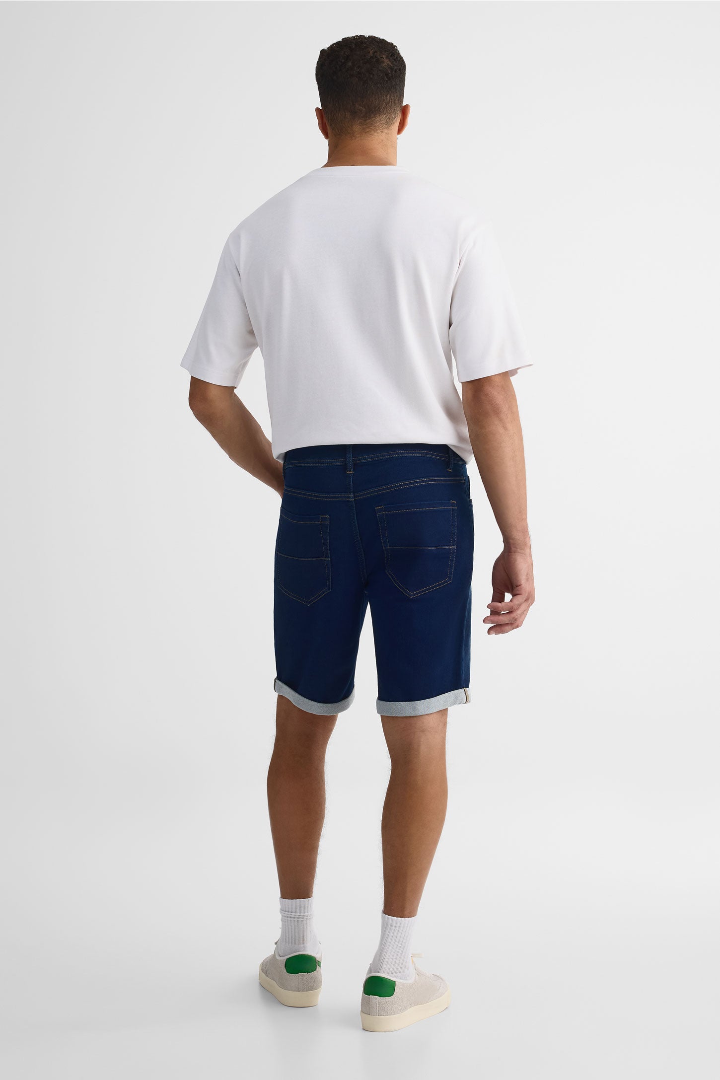 Short denim 5 poches coupe régulière - Homme && DENIM FONCE