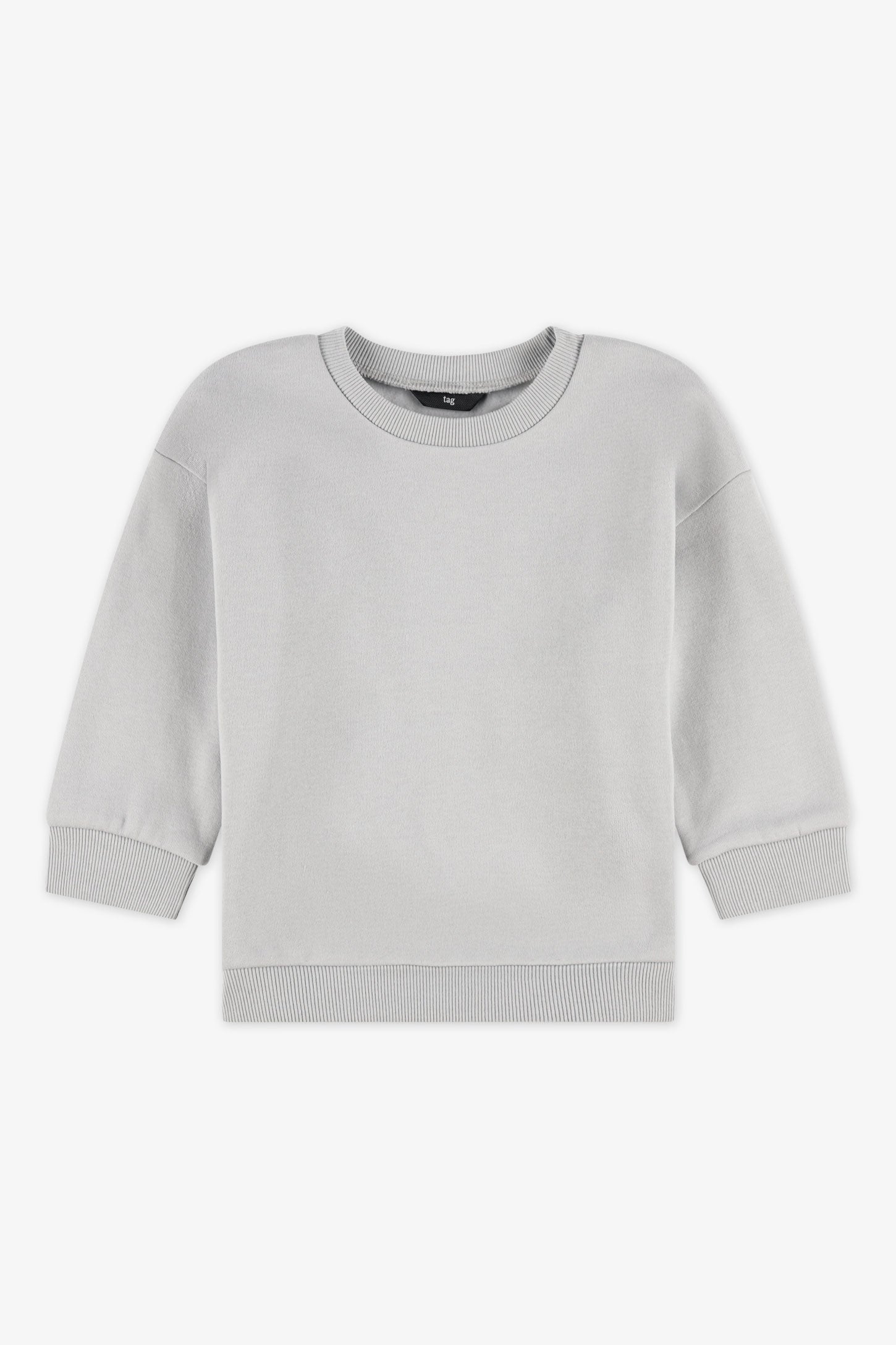 Chandail ouaté col rond - Bébé garçon && GRIS