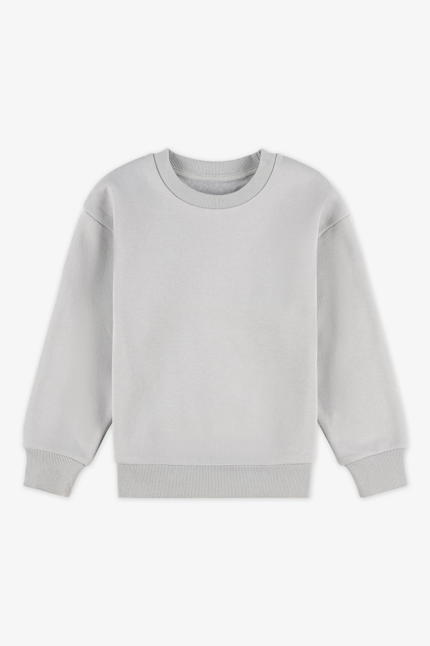 Chandail ouaté col rond, manches longues - Enfant garçon && GRIS