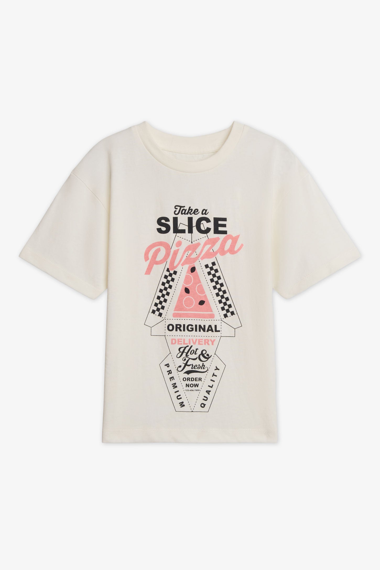 T-shirt col rond boxy uni – Enfant garçon 2/20$ && BLANC