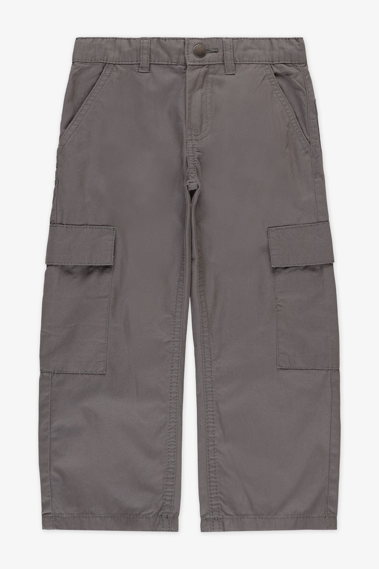 Pantalon cargo ajustable en coton - Enfant garçon && CHARBON