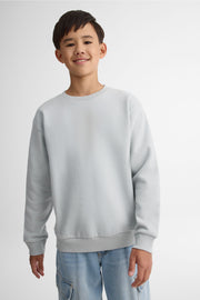Chandail ouaté col rond coupe loose - Ado garçon && GRIS