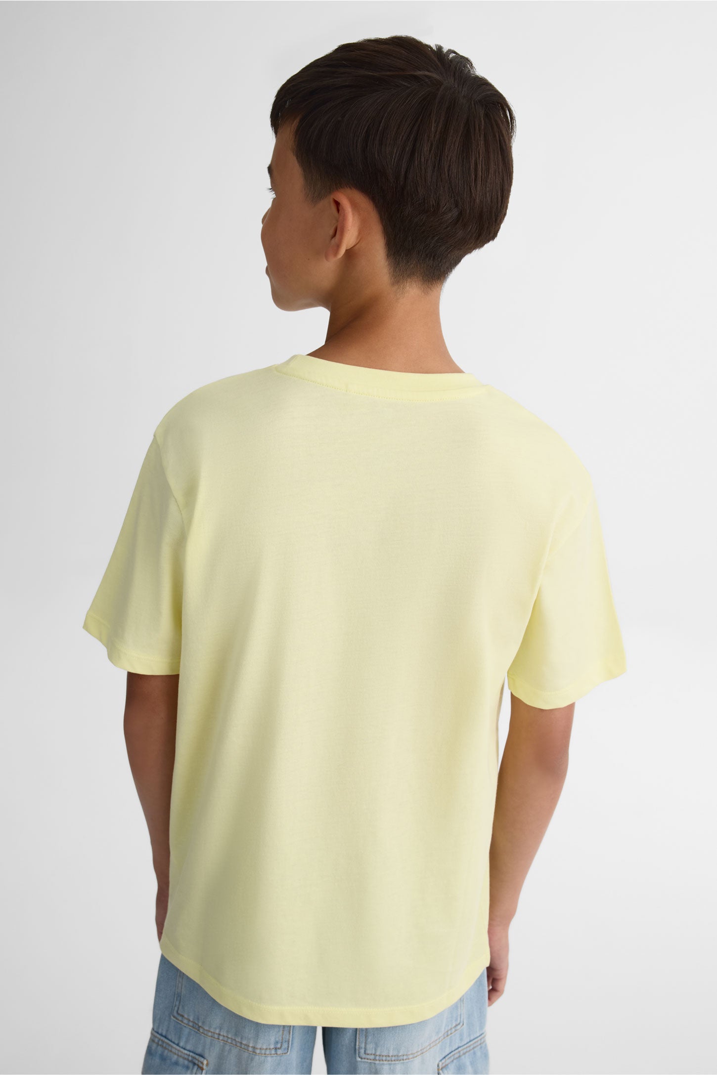 Chandail M/courtes uni en coton - Ado garçon && JAUNE
