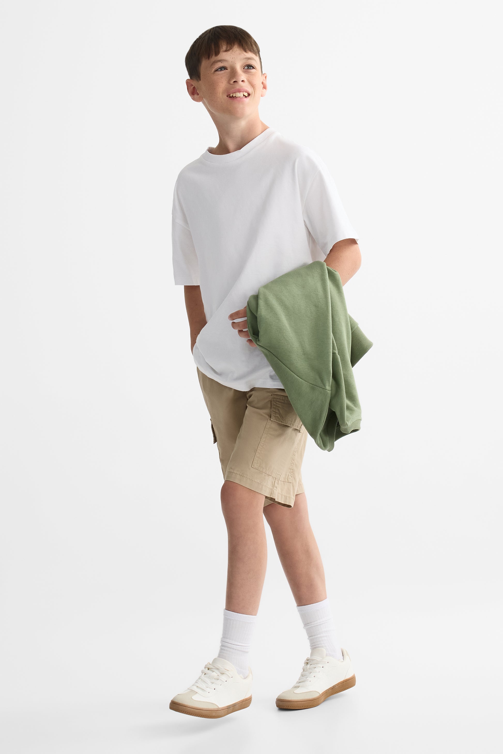 Short bermuda cargo élastique – Ado garçon && TAUPE