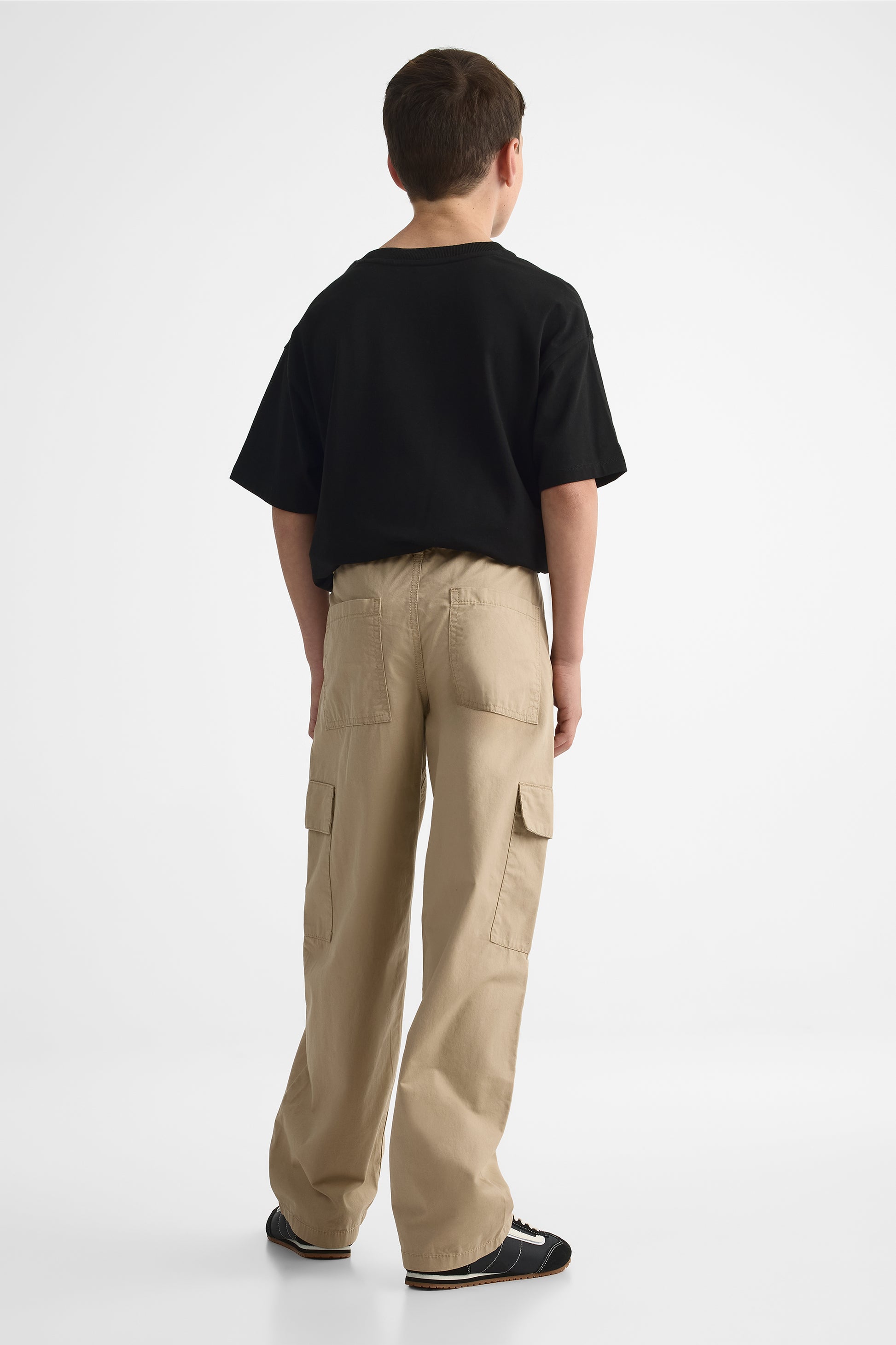 Pantalon cargo coupe ample en coton - Ado garçon && TAUPE