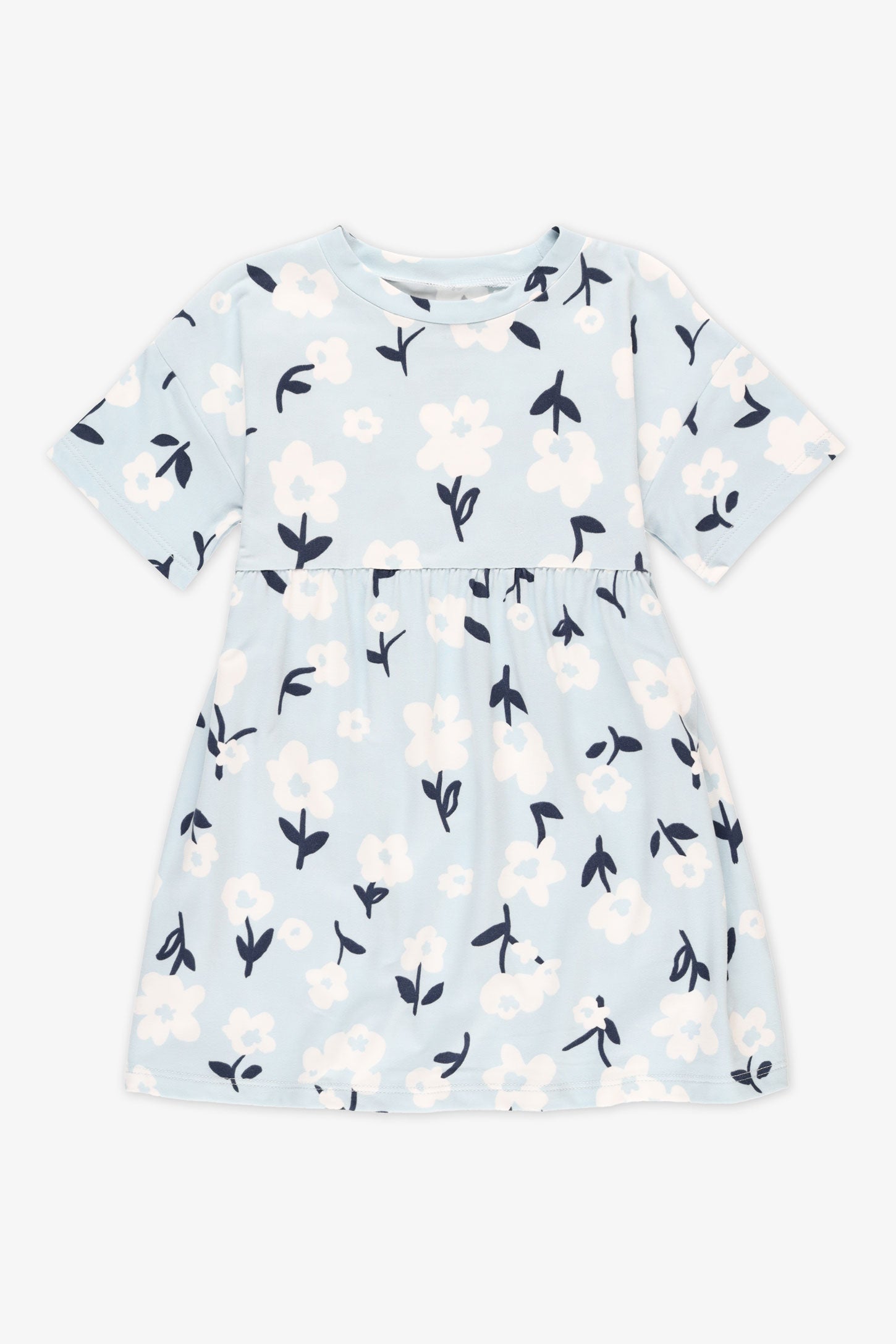 Robe manches courtes en jersey extensible - Bébé fille && BLEU MULTI