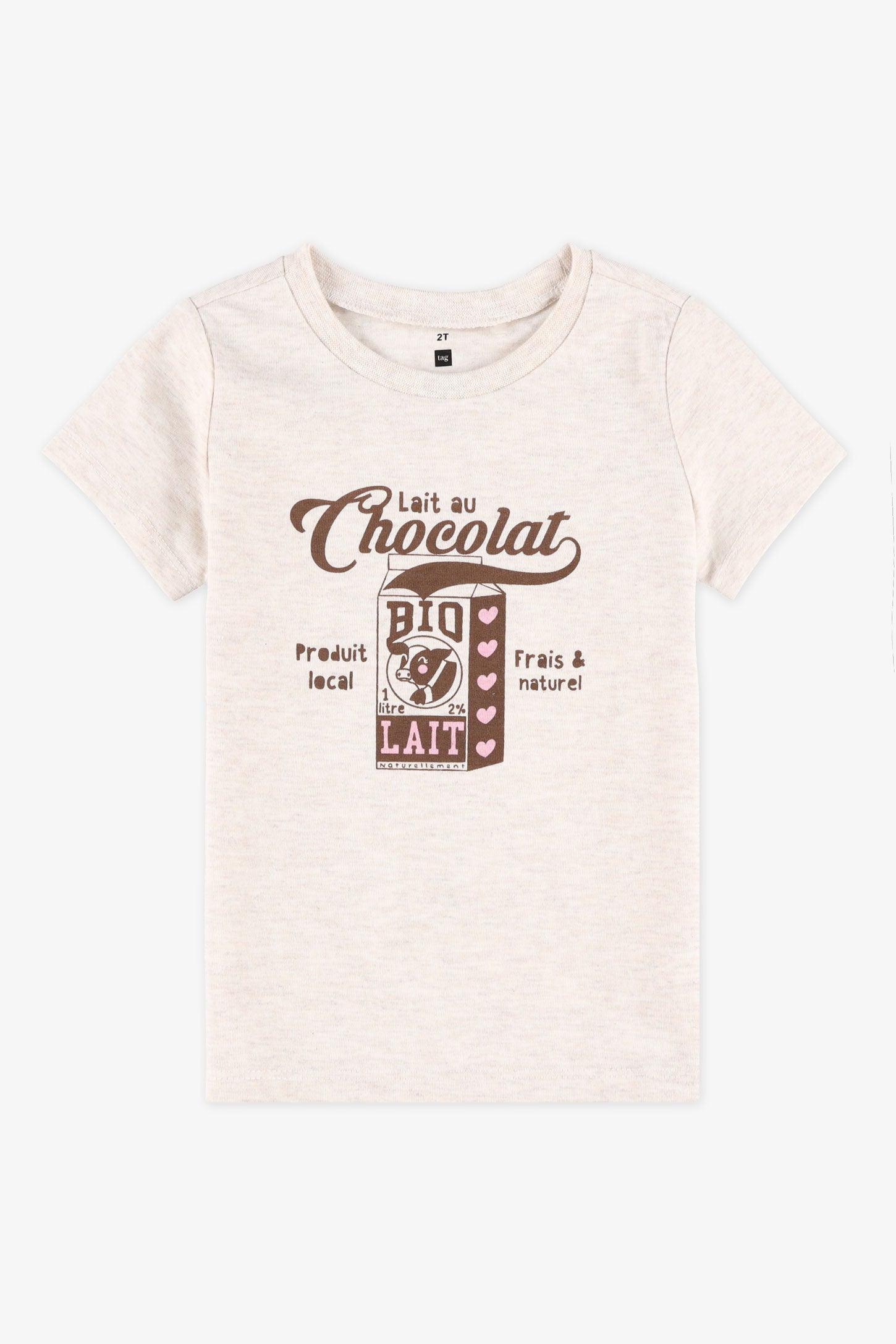 Chandail graphique manches courtes – Bébé fille 2/15$ && OATMEAL
