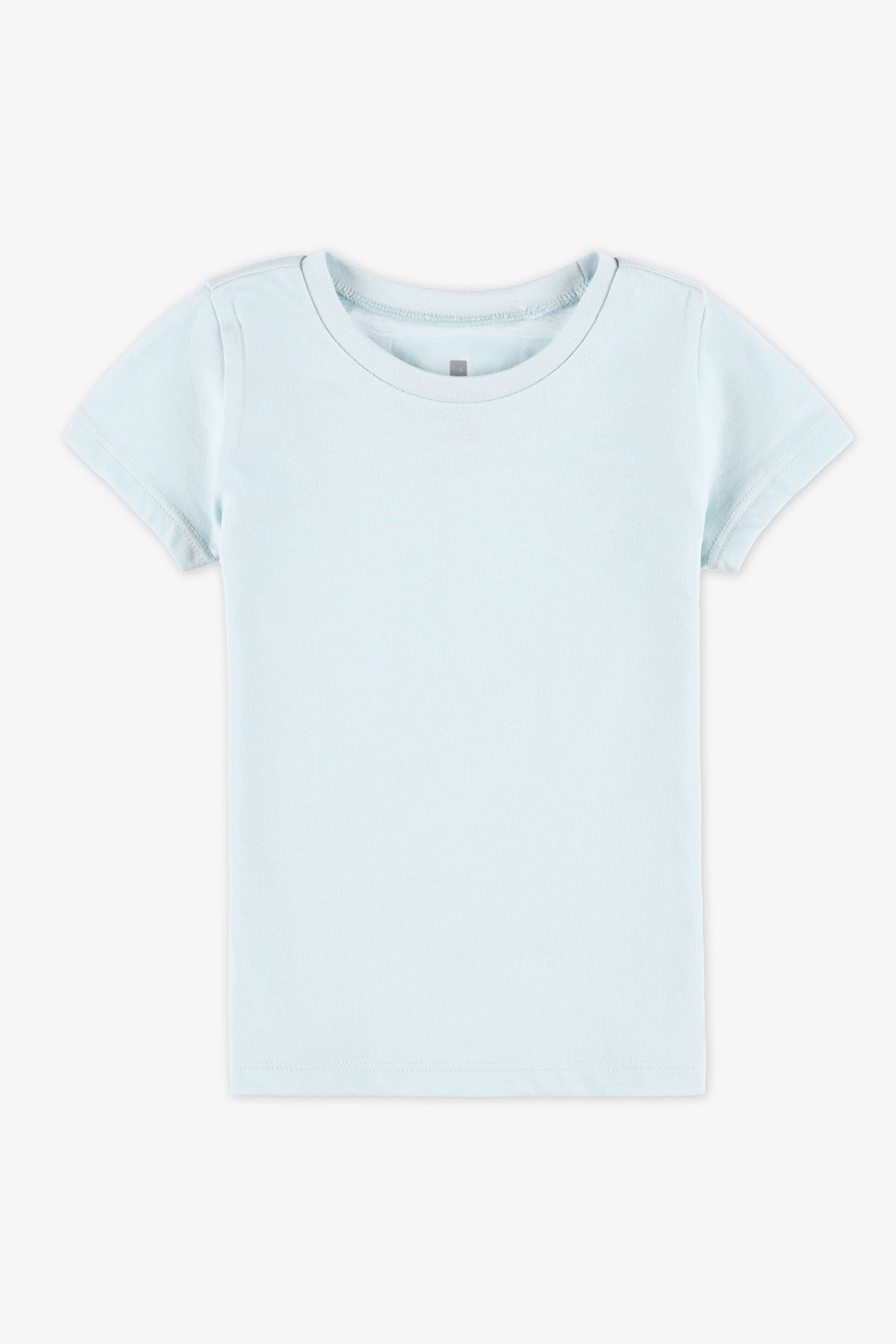Chandail uni manches courtes en jersey - Bébé fille && BLEU