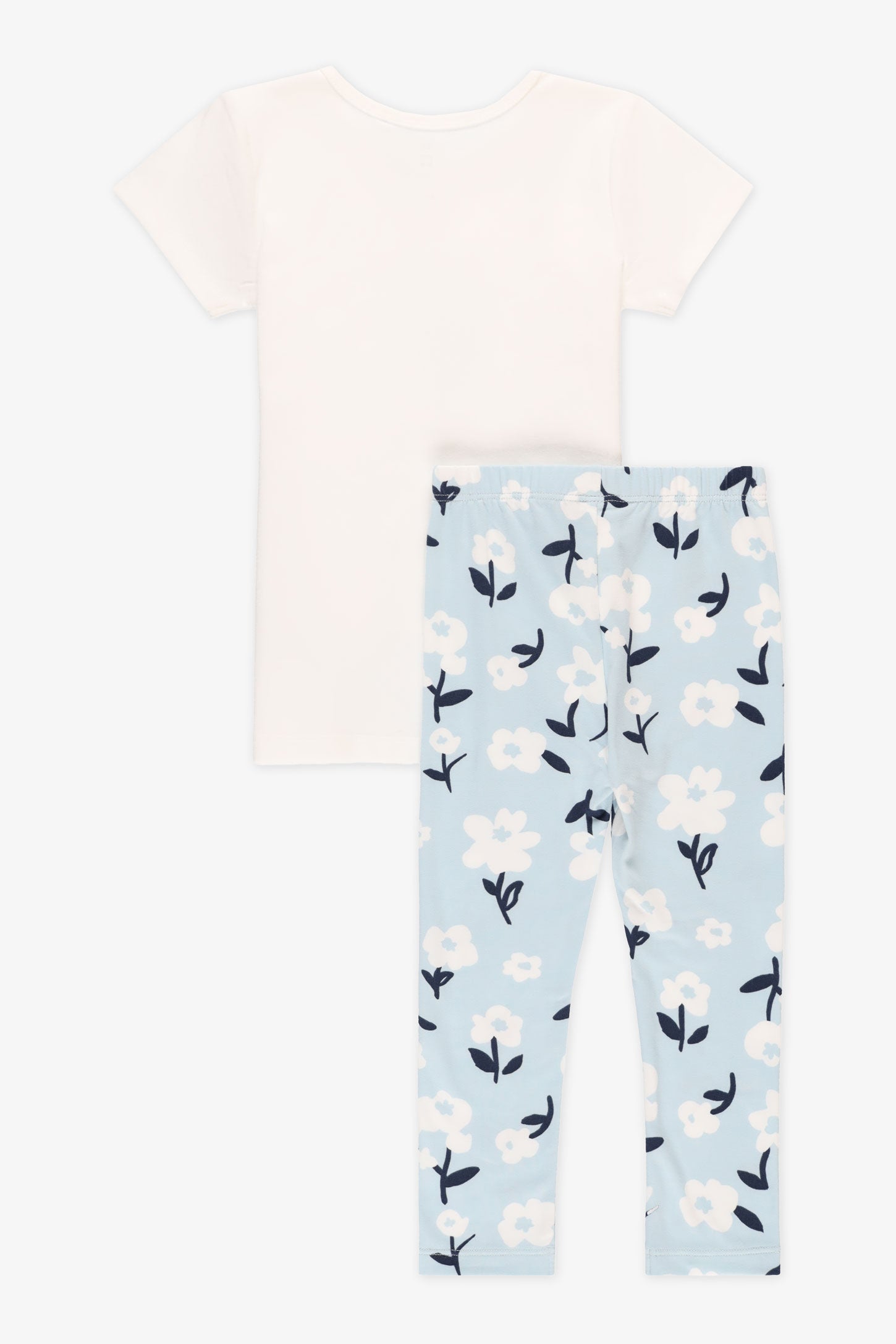 Ensemble 2 pièces t-shirt et legging - Bébé fille && BLANC