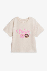 Chandail graphique col rond – Enfant fille 2/20$ && OATMEAL