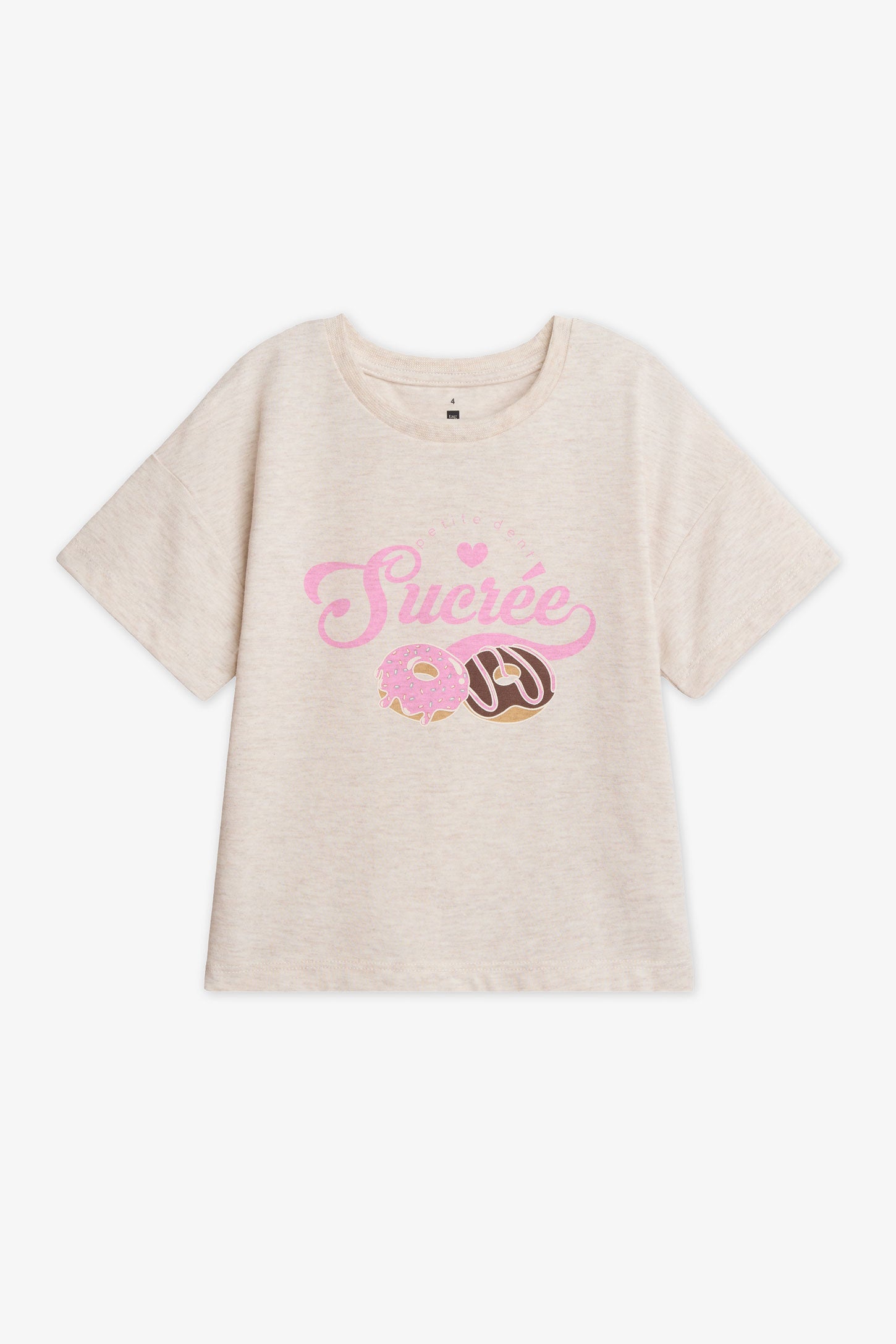 Chandail graphique col rond – Enfant fille 2/20$ && OATMEAL