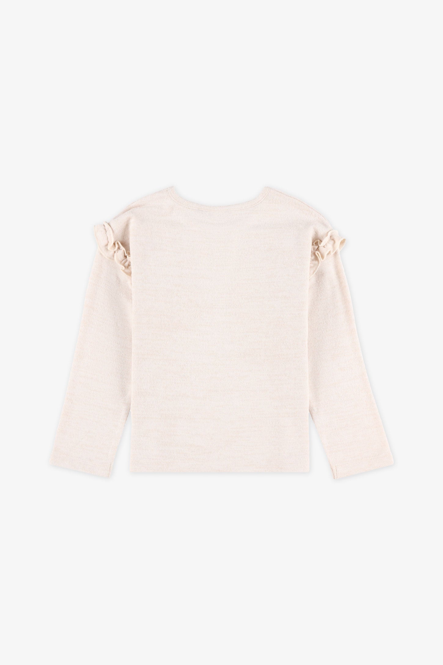 Chandail léger à manches longues frills - Enfant fille && OATMEAL