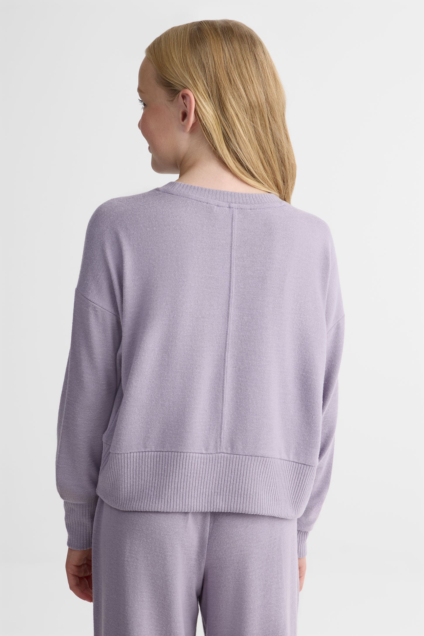 Chandail léger manches longues col rond - Ado fille && LAVANDE