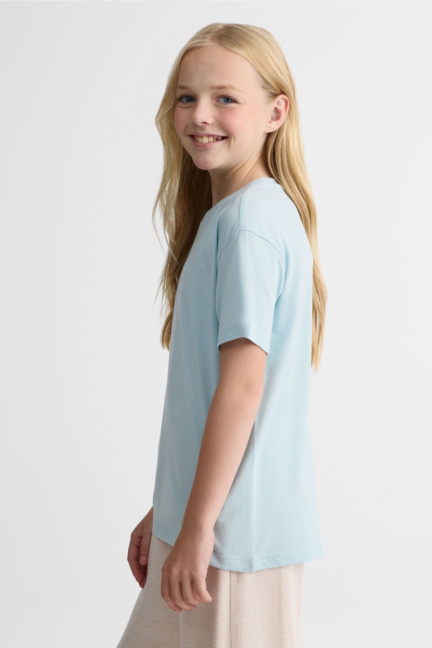 Chandail ample en jersey, manches courtes - Ado fille && BLEU