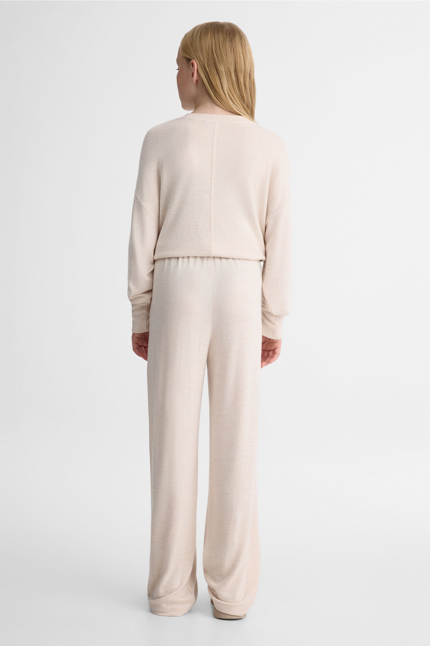 Pantalon jambes larges en jersey stretch - Ado fille && OATMEAL