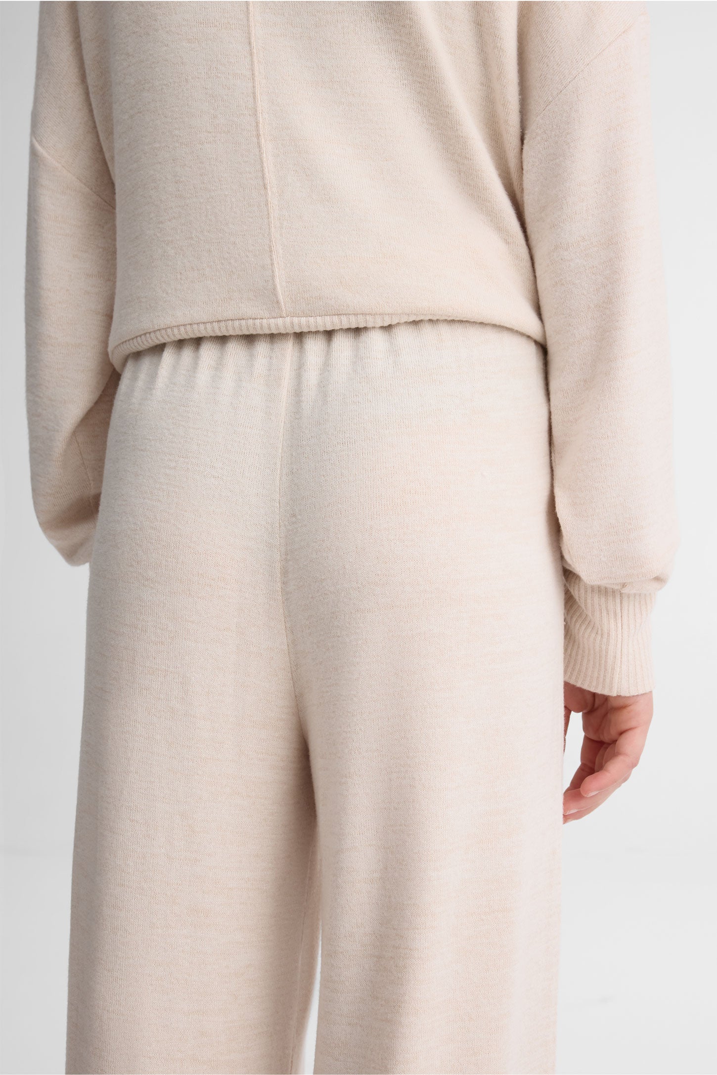 Pantalon jambes larges en jersey stretch - Ado fille && OATMEAL