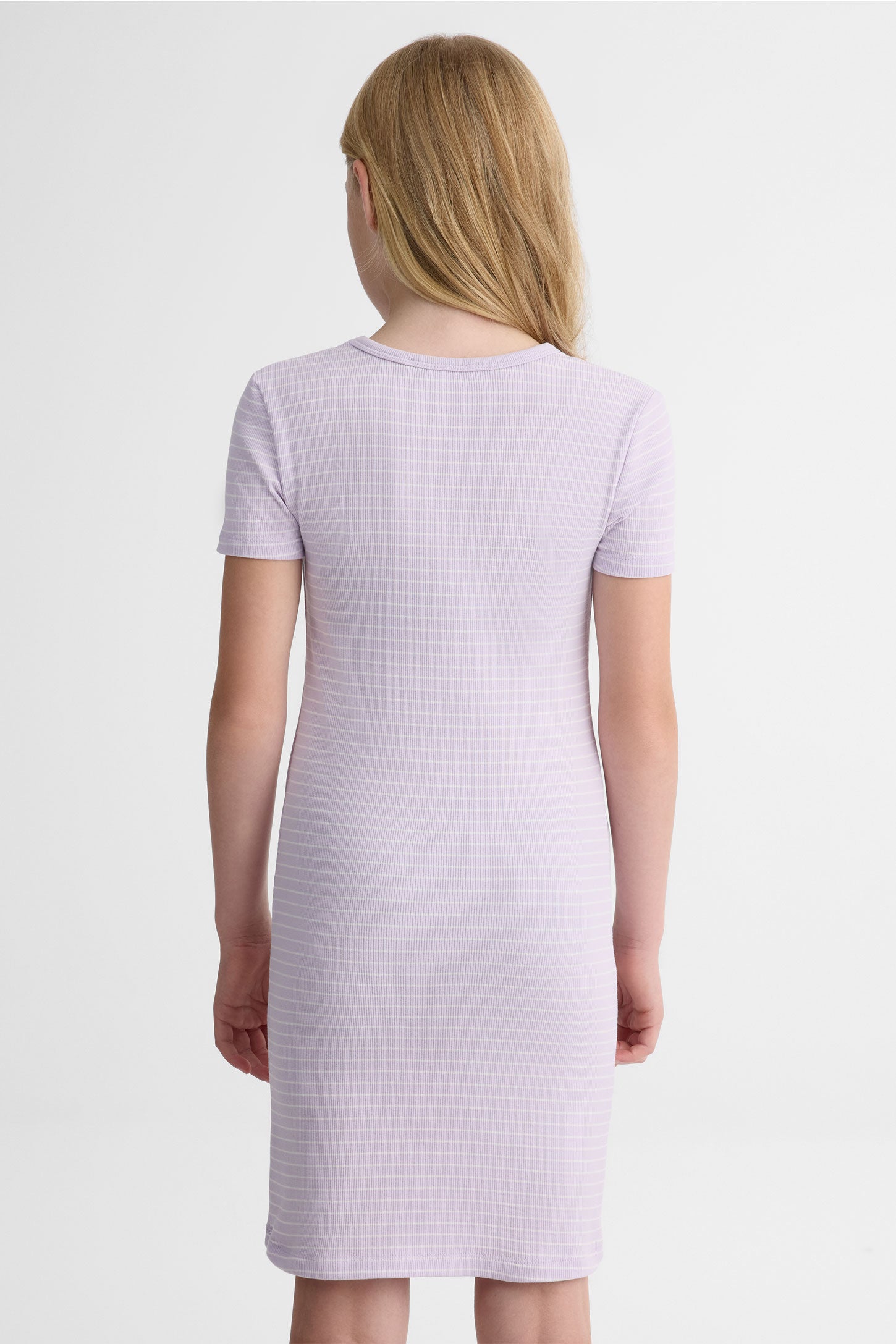 Robe m/courtes ajustée en coton stretch - Ado fille && LILAS MULTI