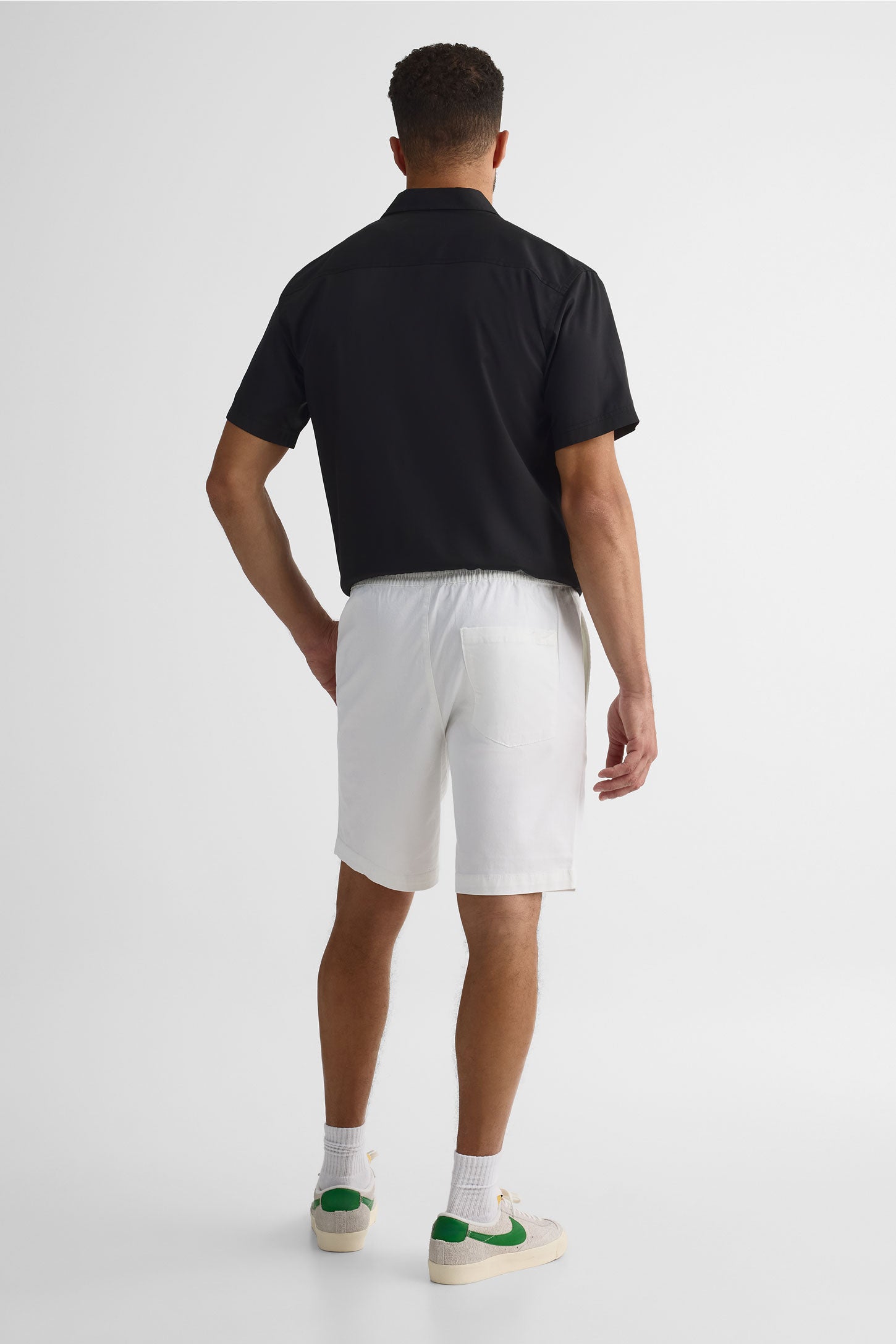 Short pull-on élastique avec cordon - Homme && BLANC