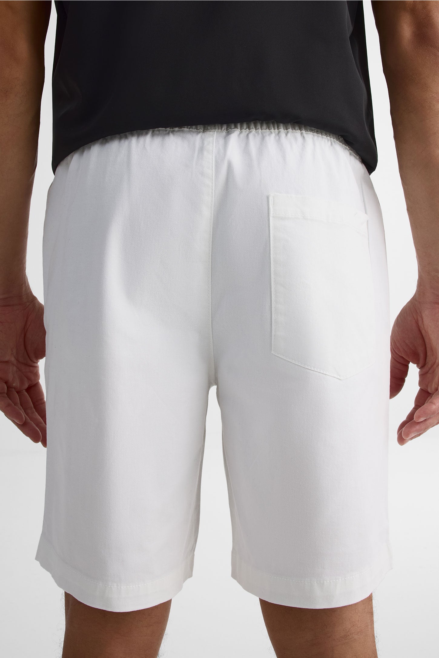 Short pull-on élastique avec cordon - Homme && BLANC