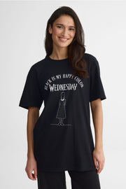 Chandail M/courtes col rond – Femme Wednesday && NOIR