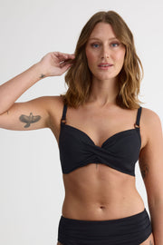 Haut de maillot D cup, dos noué - Femme && NOIR