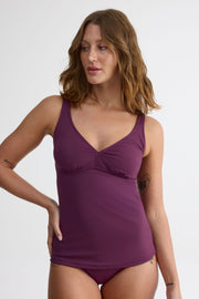 Haut de maillot tankini avec coussinets - Femme && PRUNE