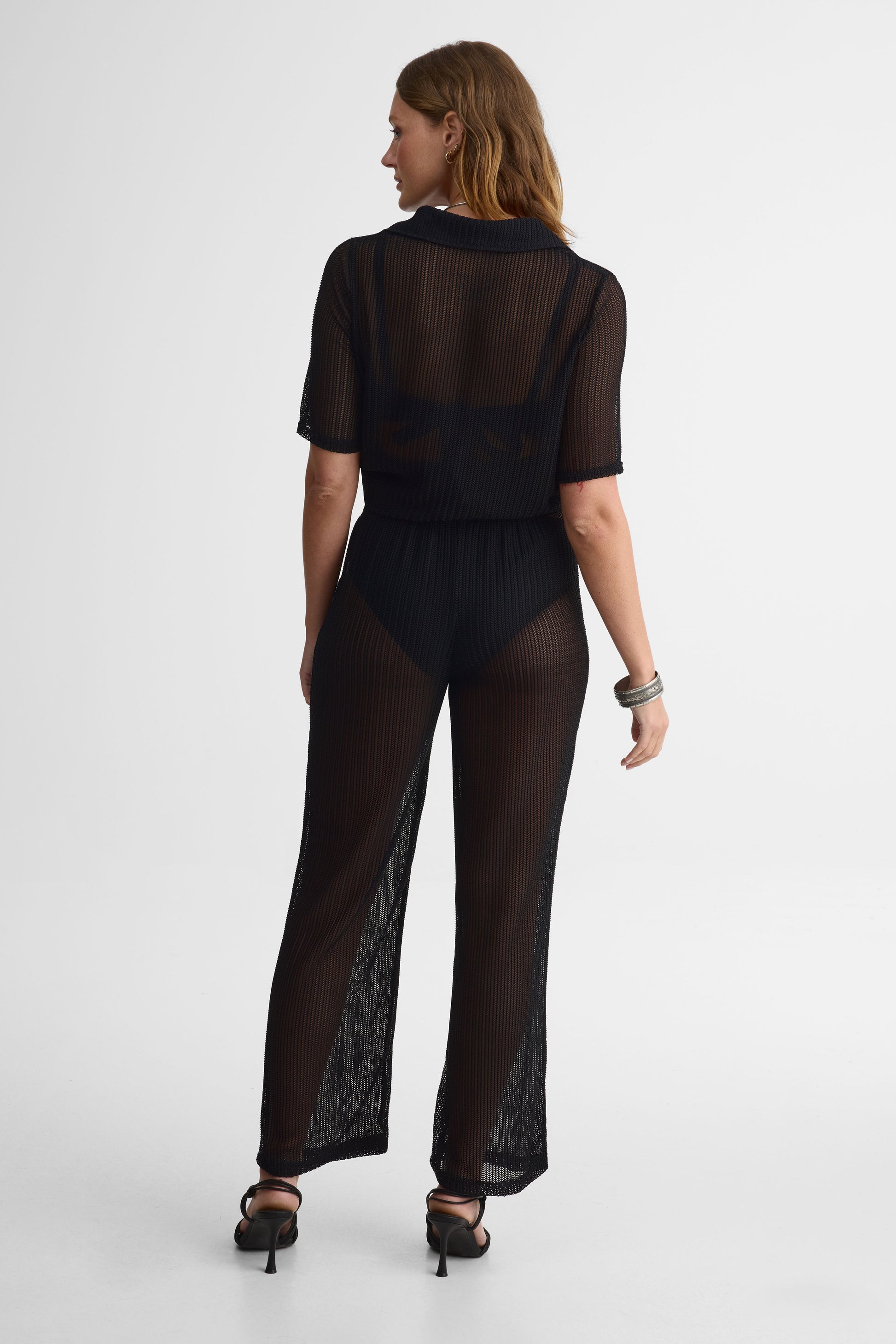 Par-dessus Pantalon Élastique Jambe Large - Femme && NOIR