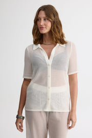 Par-dessus M/courtes avec boutons - Femme && BLANC CASSÉ