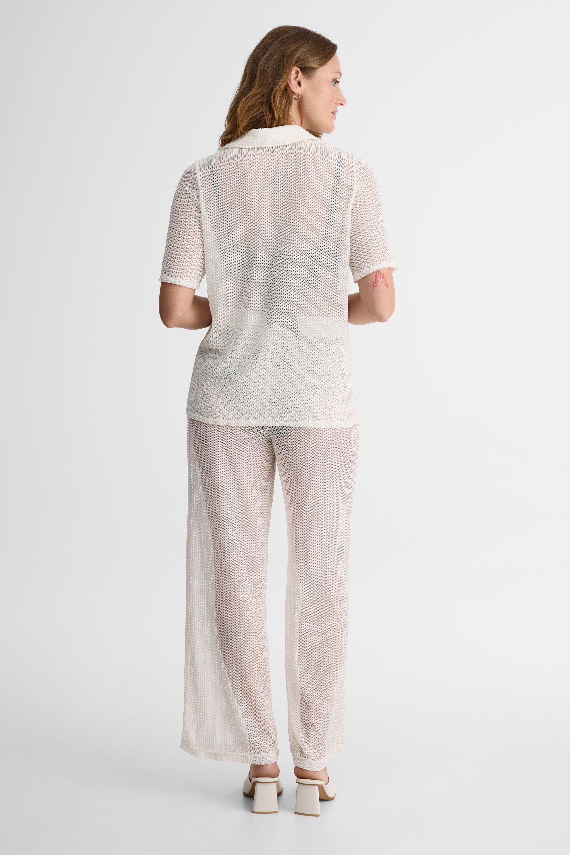 Par-dessus M/courtes avec boutons - Femme && BLANC CASSÉ