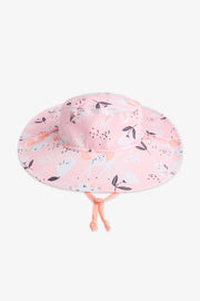 Chapeau de plage réversible – Bébé fille && ROSE MULTI