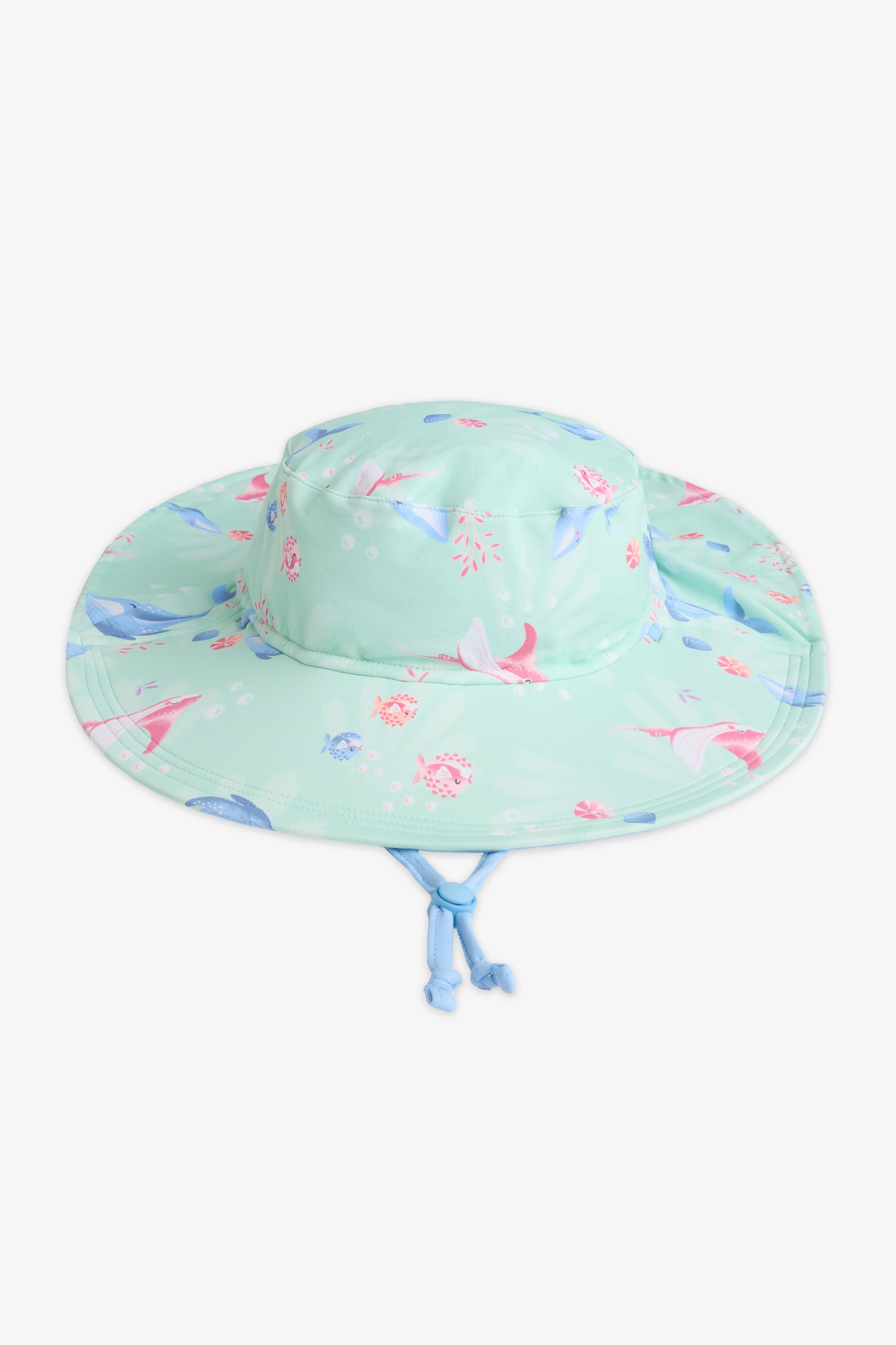 Chapeau de plage réversible – Bébé fille && VERT/MULTI
