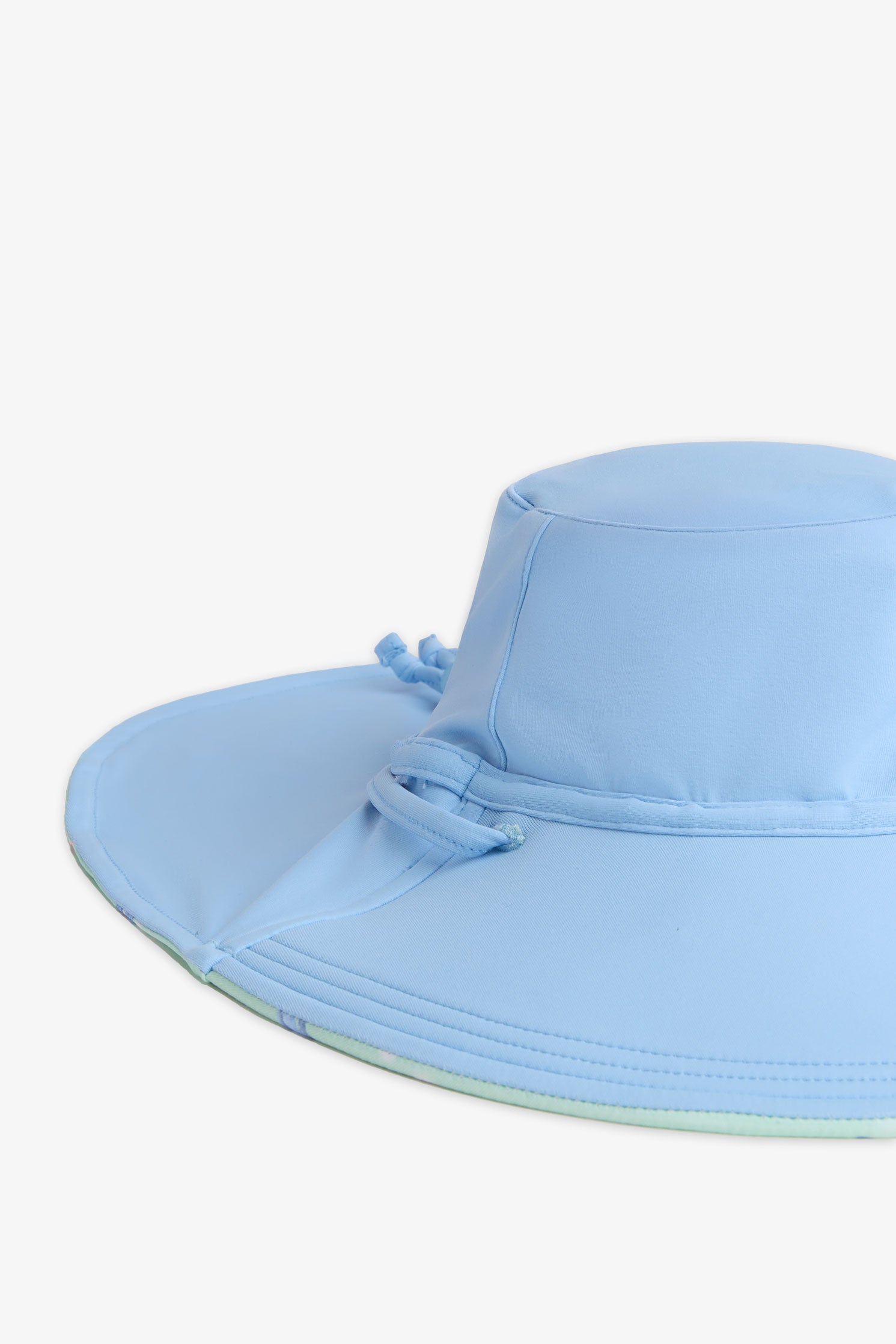 Chapeau de plage réversible – Bébé fille && VERT/MULTI