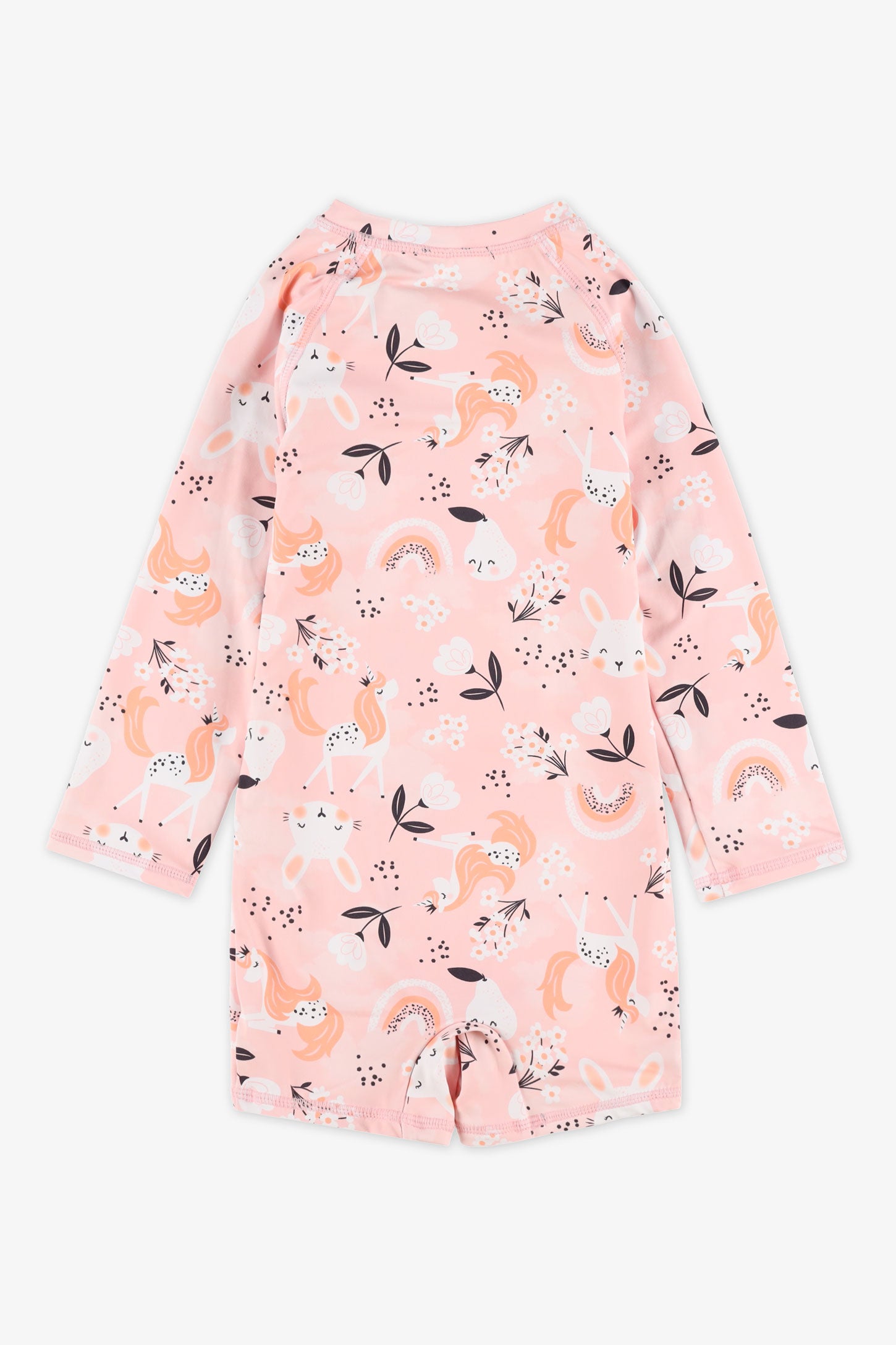 Maillot de bain 1 pièce à manches longues - Bébé fille && ROSE MULTI
