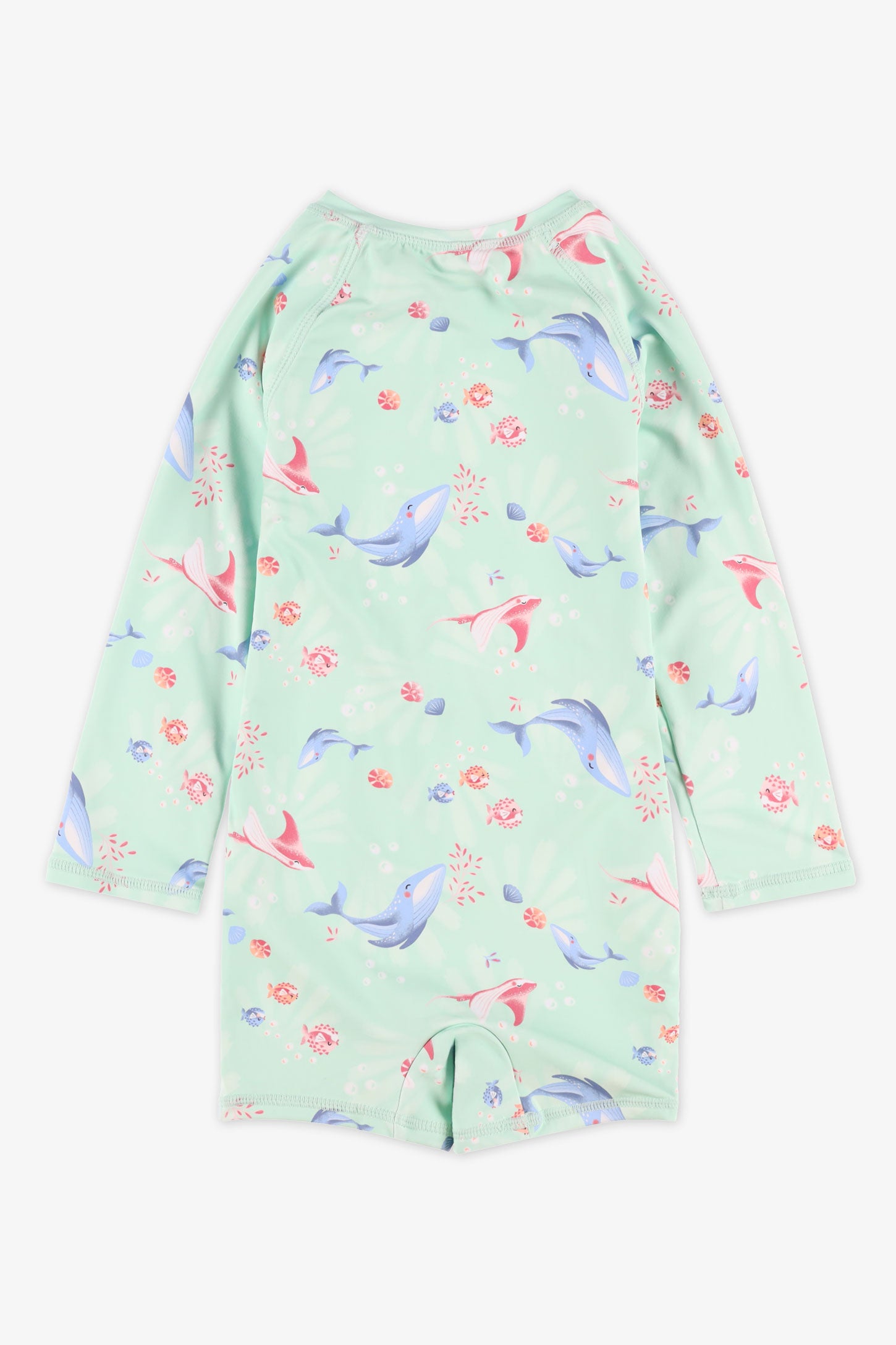 Maillot de bain 1 pièce à manches longues - Bébé fille && VERT/MULTI